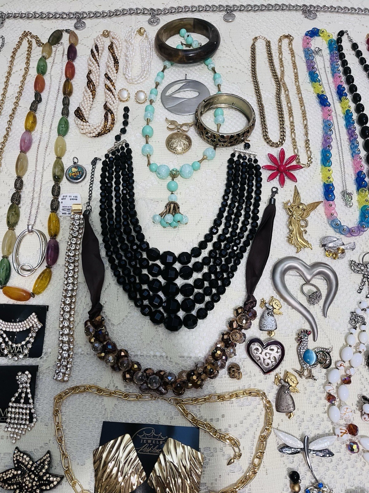 Mixed Lot Vintage Costume Rhinestone Jewelry Mod Retro Trifari Monet Renior
