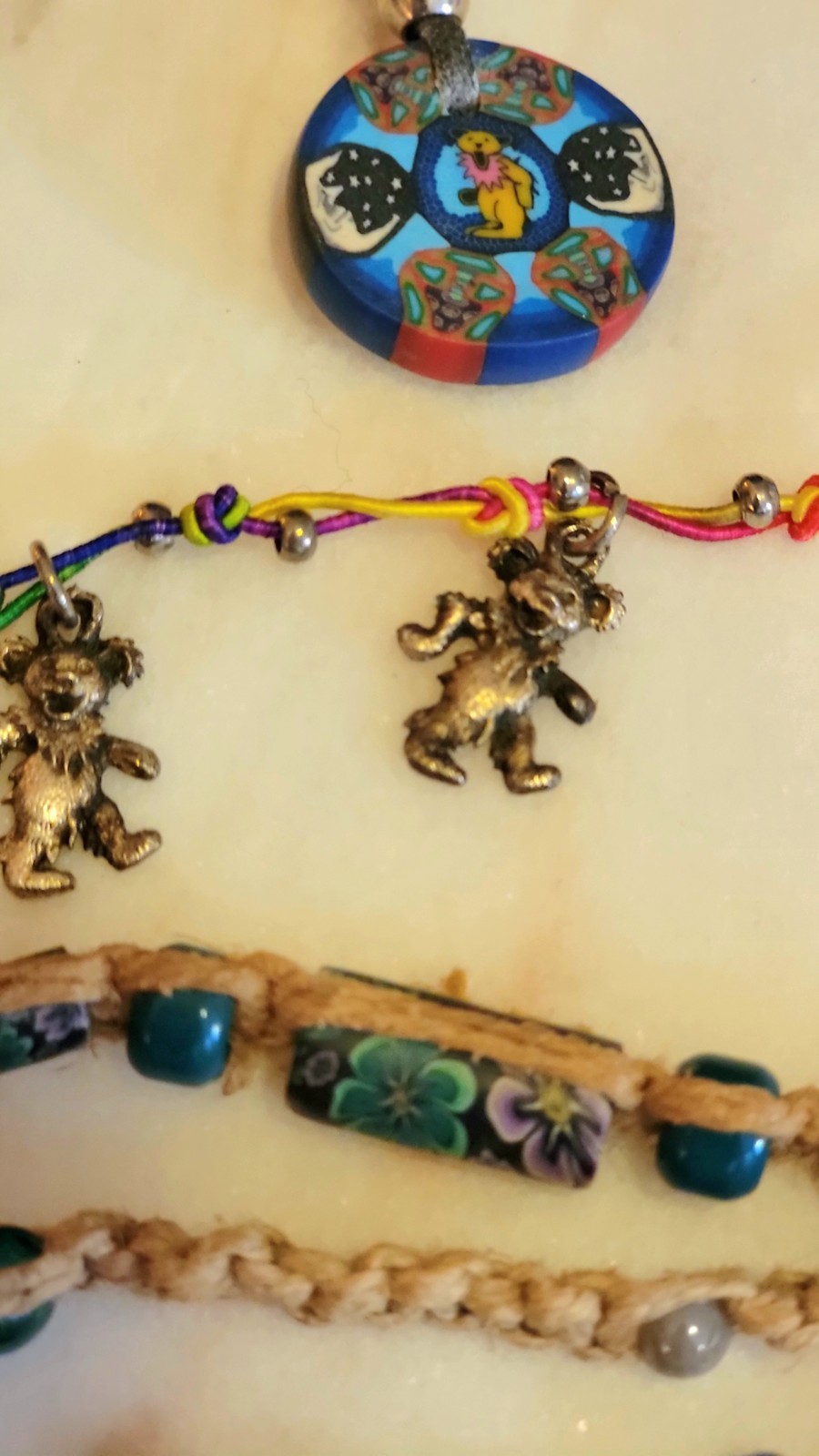 Authentic Grateful Dead Road-Worn Lot Jewelry Collection | Dancing Bears · Hemp