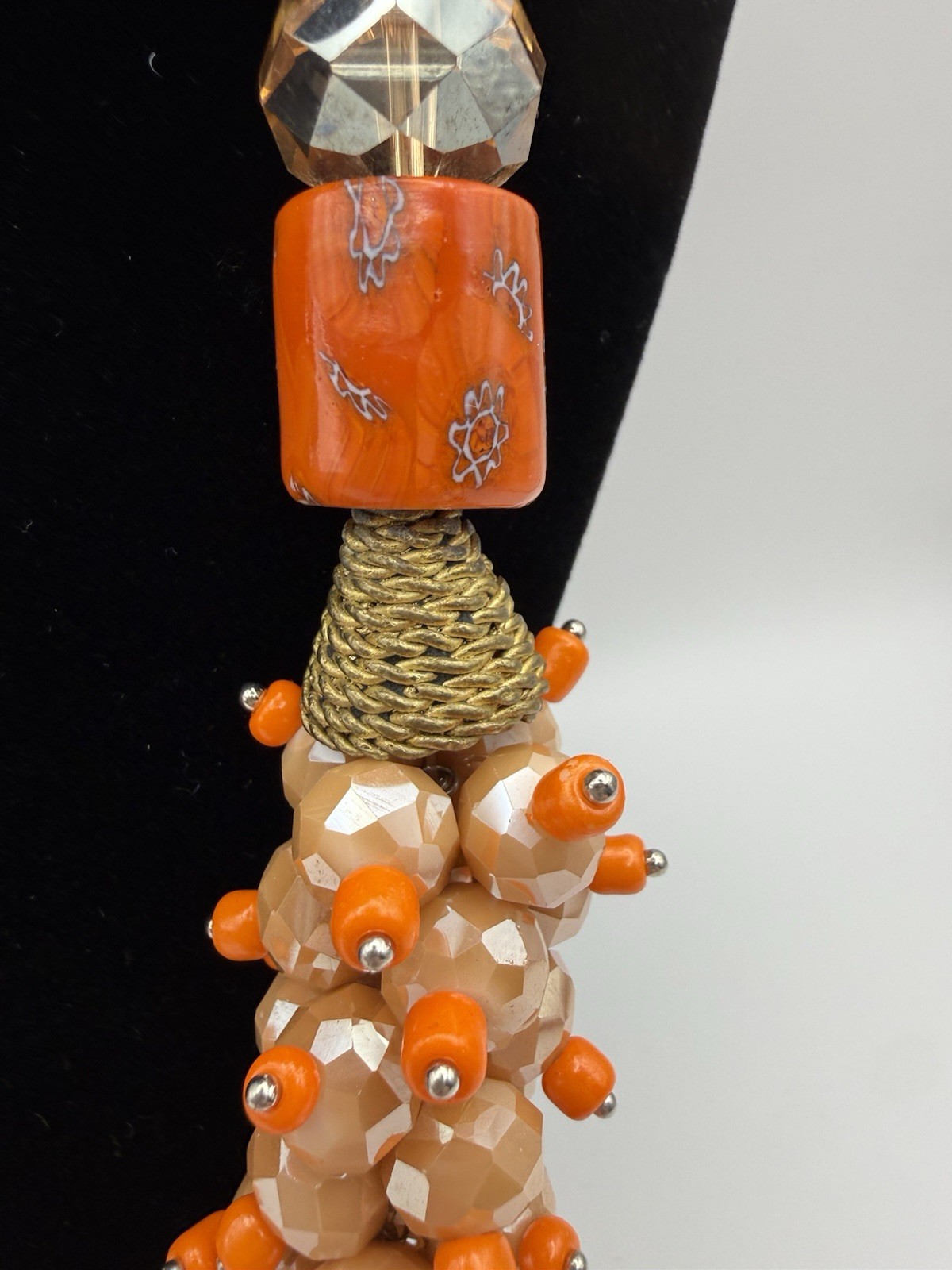 Vintage Chunky Statement Necklace Earrings Set Beads