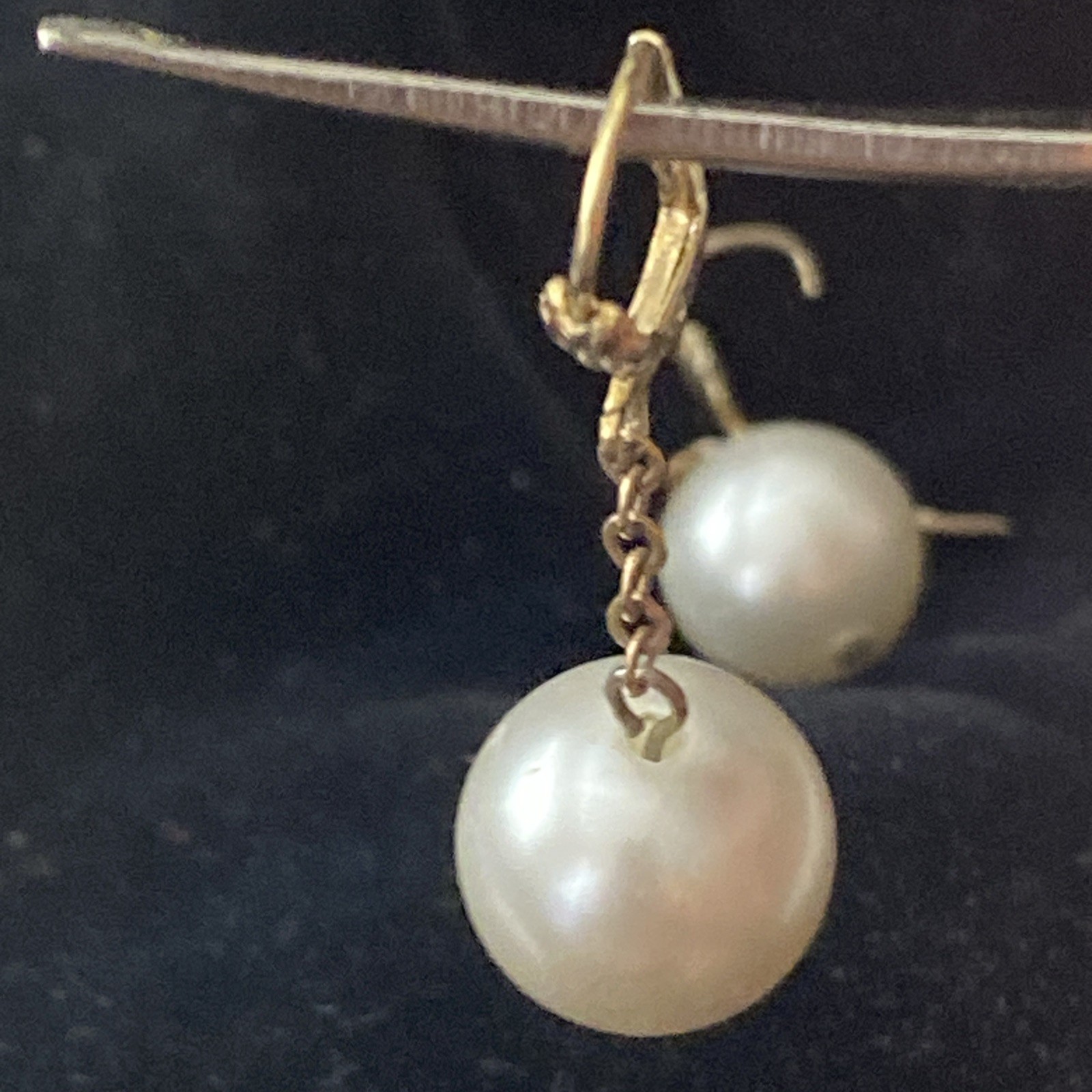 Vintage Ges Gesch West Germany Dangle Earrings Faux Pearl Pierced