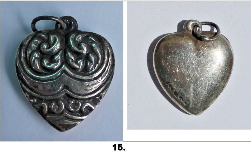 Vintage 1940s Sterling Silver Puffy Heart Charms WWII Sweetheart CHOOSE ONE