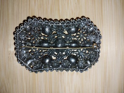 NEW ENGLAND GLASS WORKS 1940’s Signed BROOCH Rare Vintage Colored Glass Stones