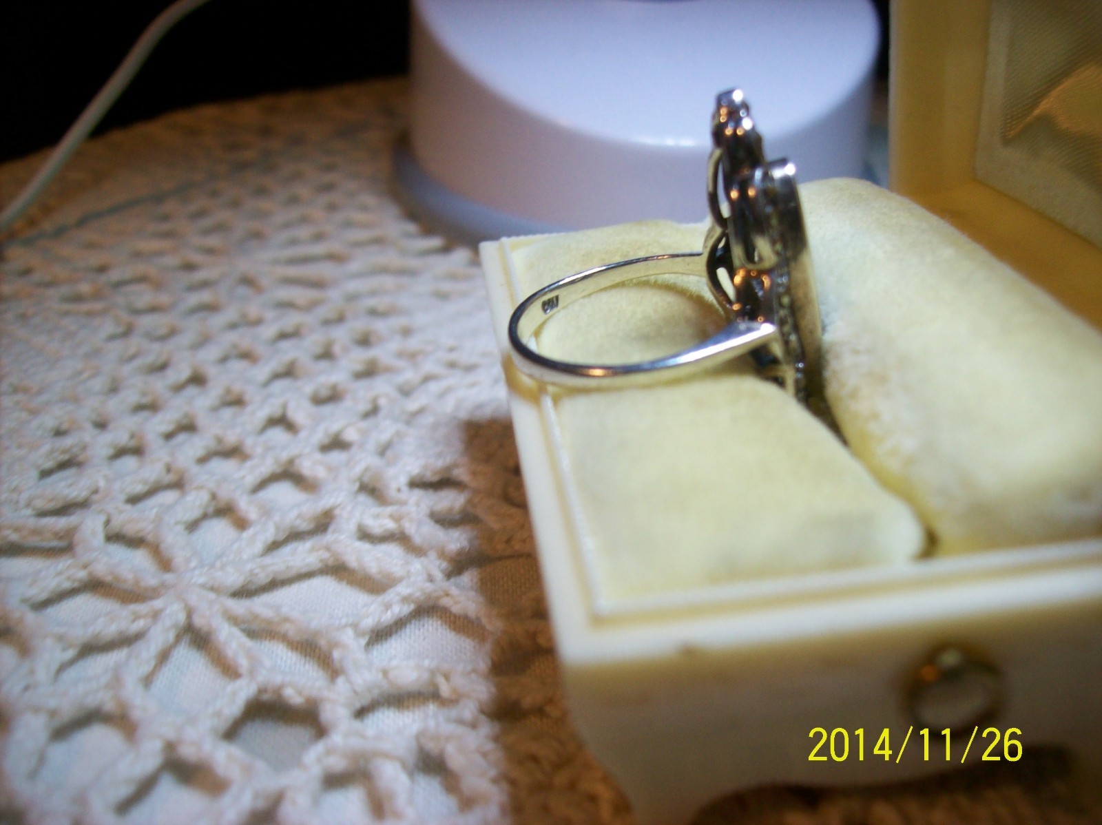 Masala CW Black Onyx & Marcasite Oblong Sterling Silver Filigree Vintage Ring