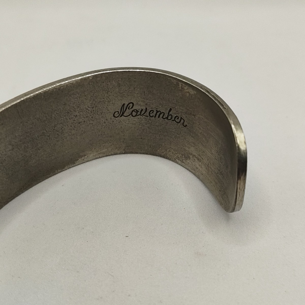 Salisbury Pewter Classic Flower Of The Month Cuff Bracelet November Floral Art