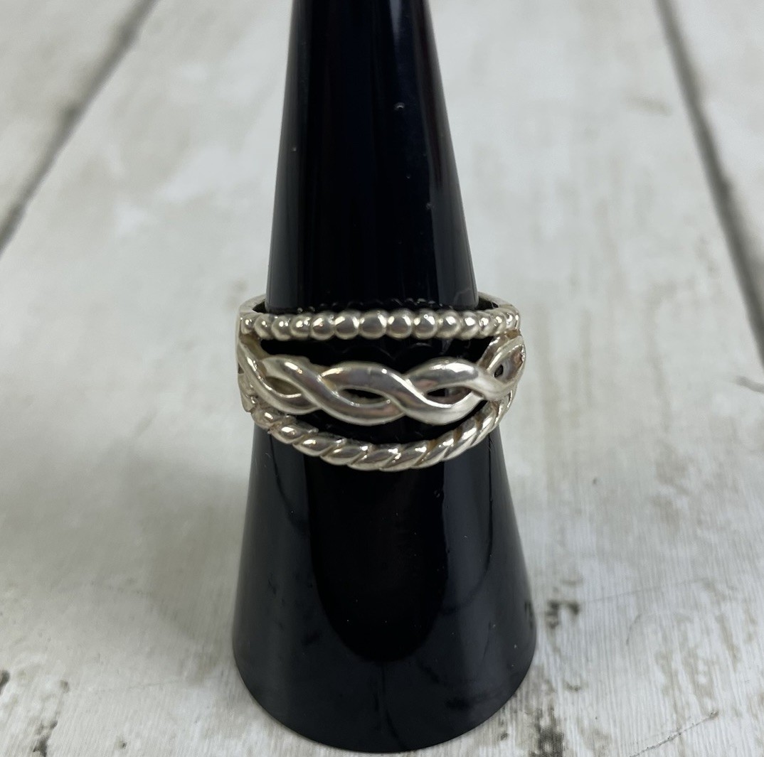 Vintage 925 Sterling Silver Open Infinity Twist Band Ring Sz 6.5