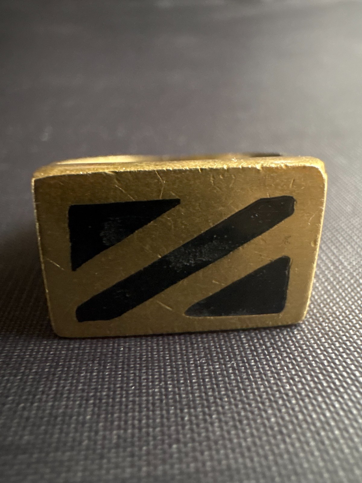 Vintage Moroccan Tuareg Brass Ring Berber Sahara Handmade Ring Size 9.5 US