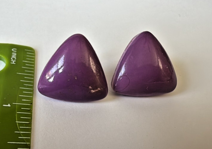 LOT OF 6 VTG PIERCED EARRINGS ACRYLIC RED PURPLE PINK MAUVE