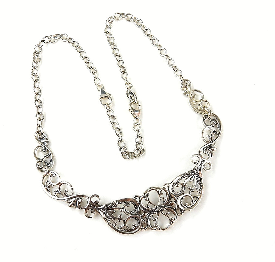 Vintage Carolyn Pollack Relios Victorian 925 Sterling Silver Chain Necklace