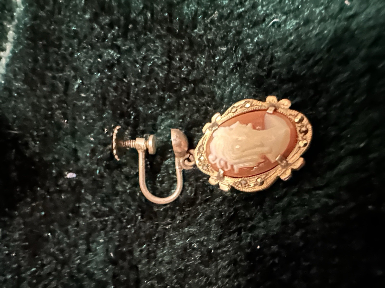 Vintage/Antique Genuine Shell Cameo Necklace, Brac, Sterling Silver. Victorian.