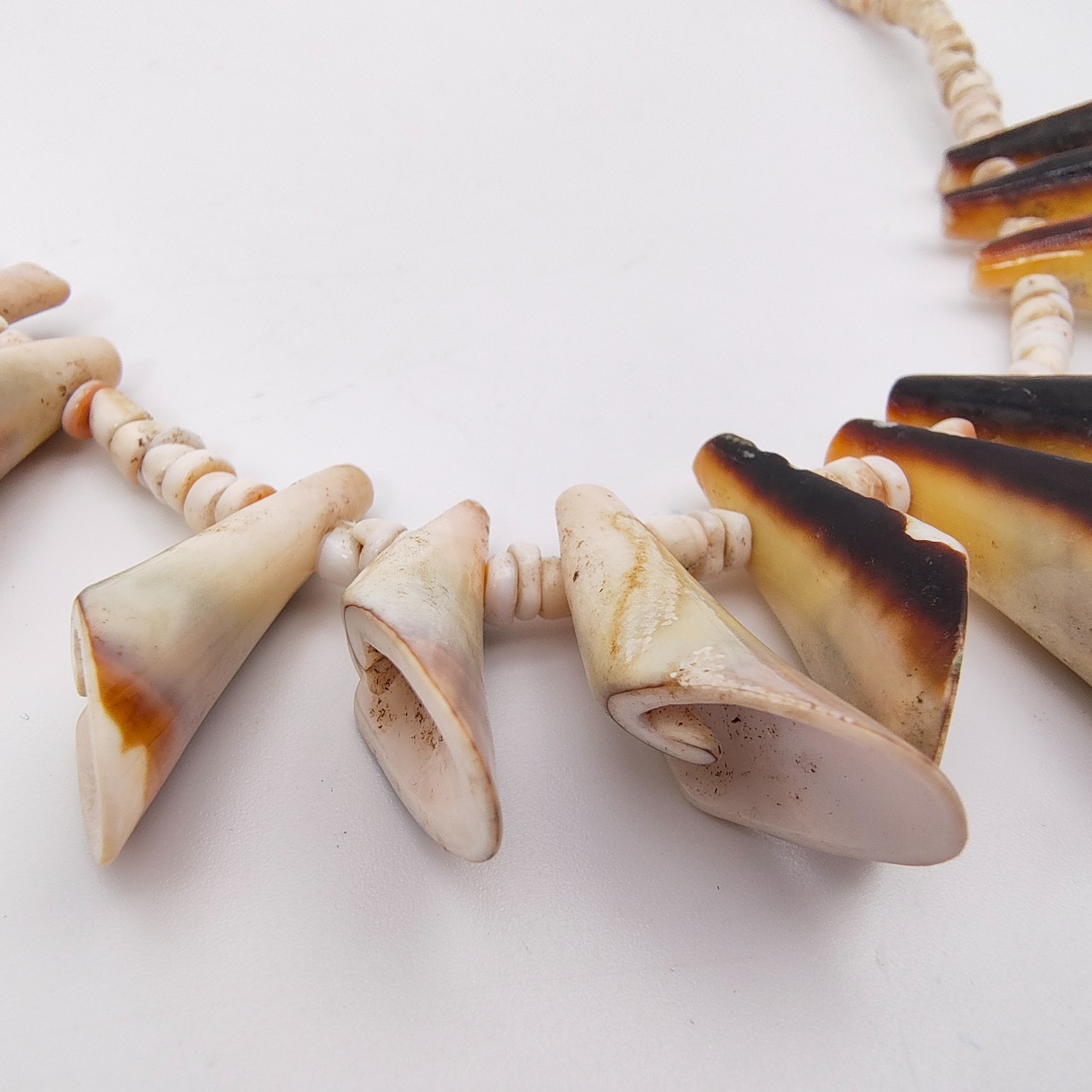 Vintage Spiny Shell Choker Necklace Natural Bohemian Beach Surfer Vibe 16″