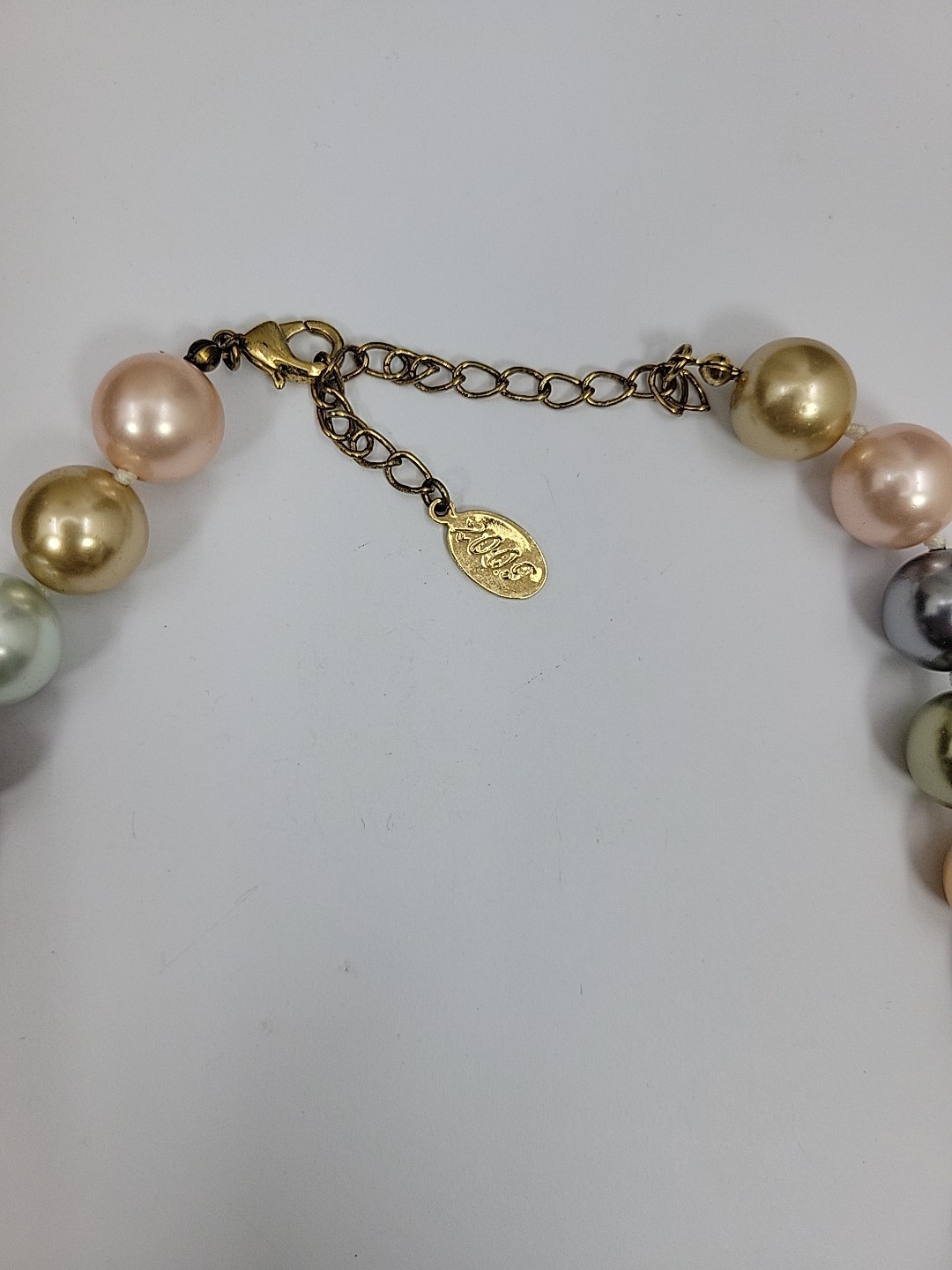 Vintage Kenneth Jay Lane KJL Pastel Multi-Color 14mm Faux Pearl Necklace 18″-22″