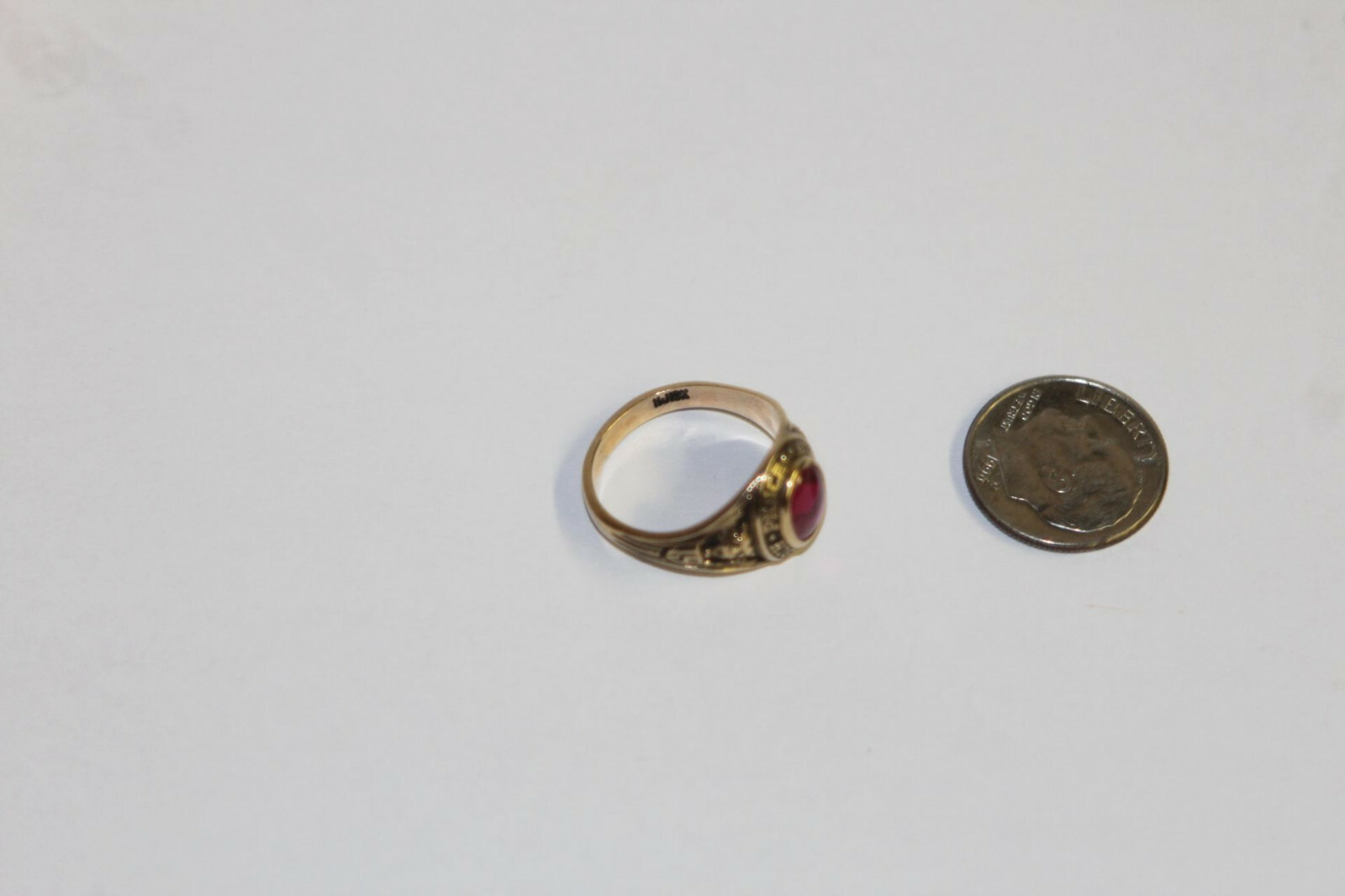 1956 Pascagoula Panthers (MS) “DJB” High School Class Ring 10K Red Stone sz 6