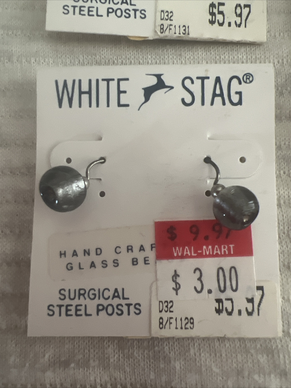 Vintage 90s White stag Earring Lot Wal-mart Pearl Crystal Glass Lot Of 5 Collect