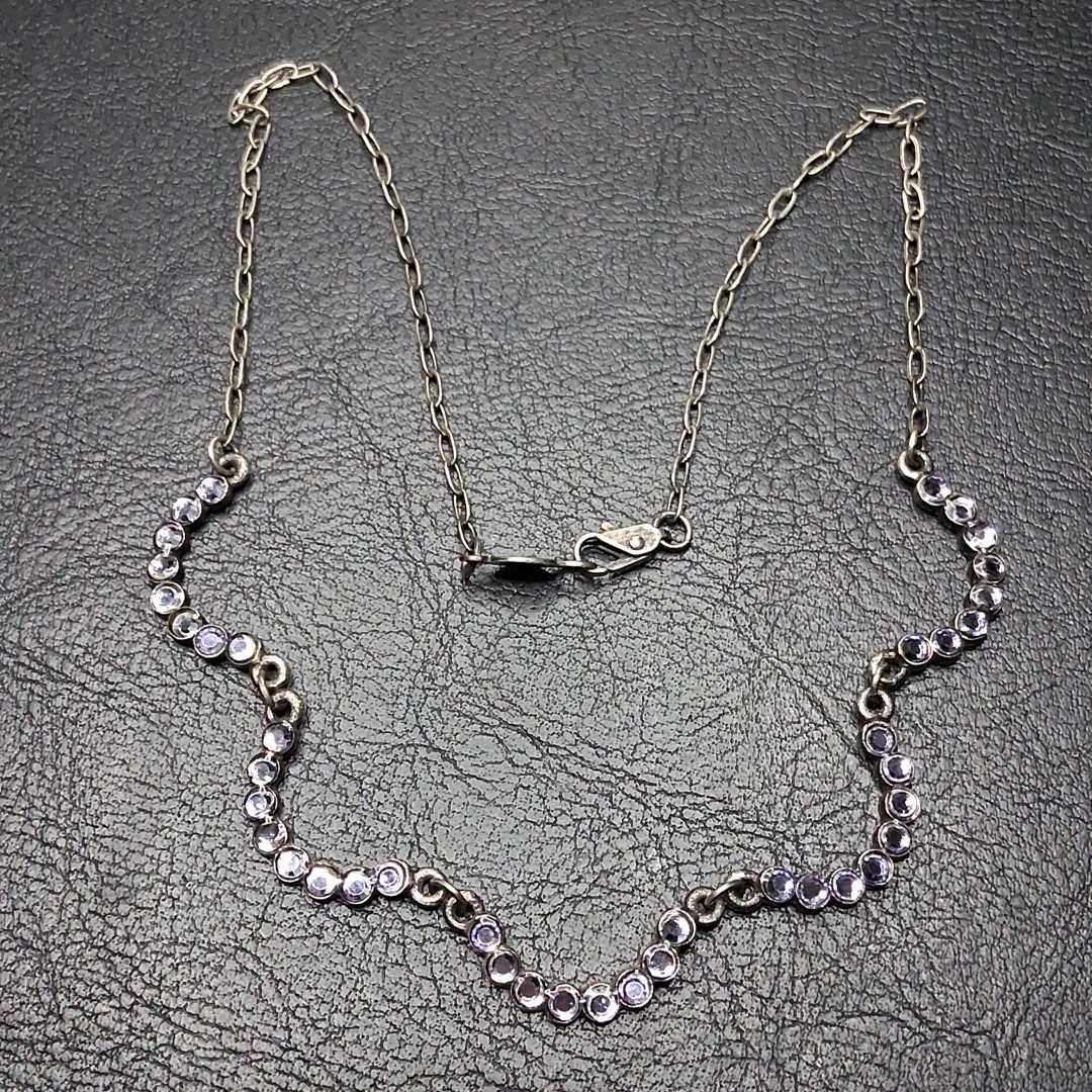 Vintage Purple AUSTRALIAN Crystal USA Necklace Silver Tone. 15.260
