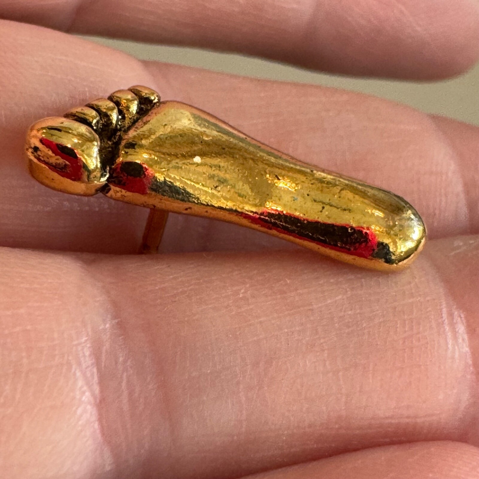 Vintage Clift Gold Tone Foot Scatter Pin Tie Tack Podiatrist
