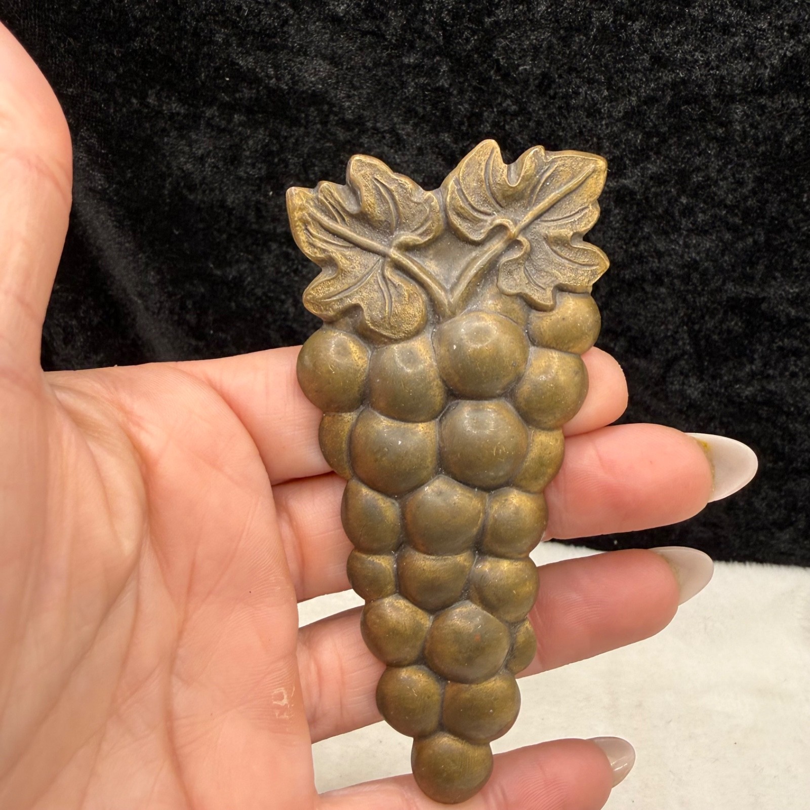 Vintage Brass Grape Cluster Brooch