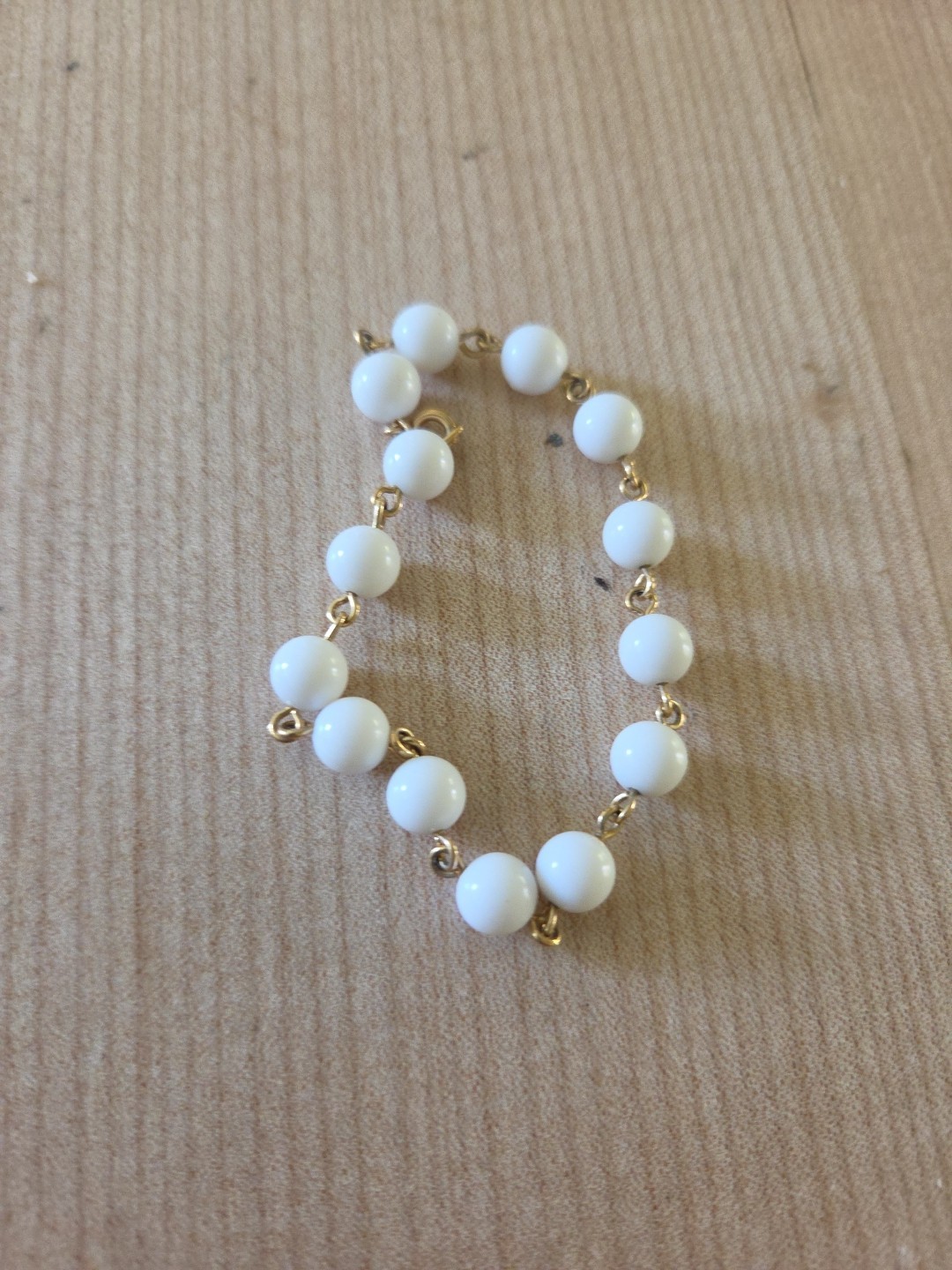 1970’s Avon Sonnet Necklace White Beaded 26″ And Bracelet