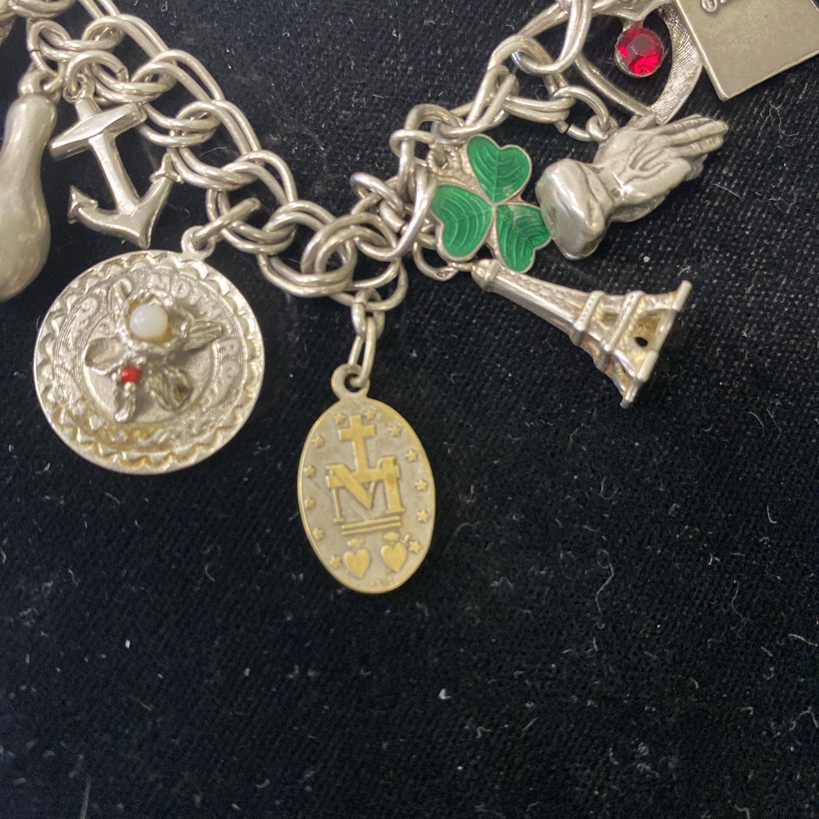 Sterling Silver Overloaded Charm Bracelet 19+ Charms 7 Inches 44g