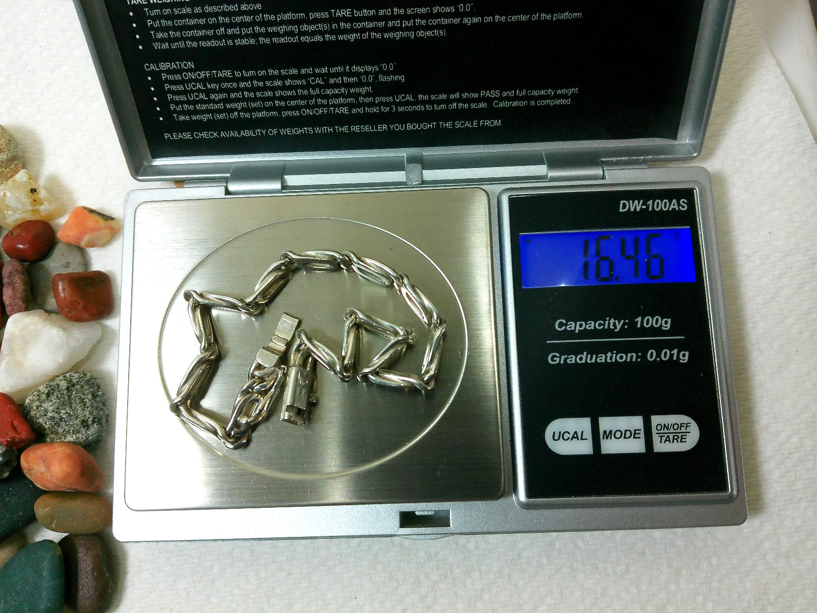 VTG 950 Sterling Silver Anchor Mariner Dbl Linked Chain Tennis Bracelet 8 1/8″