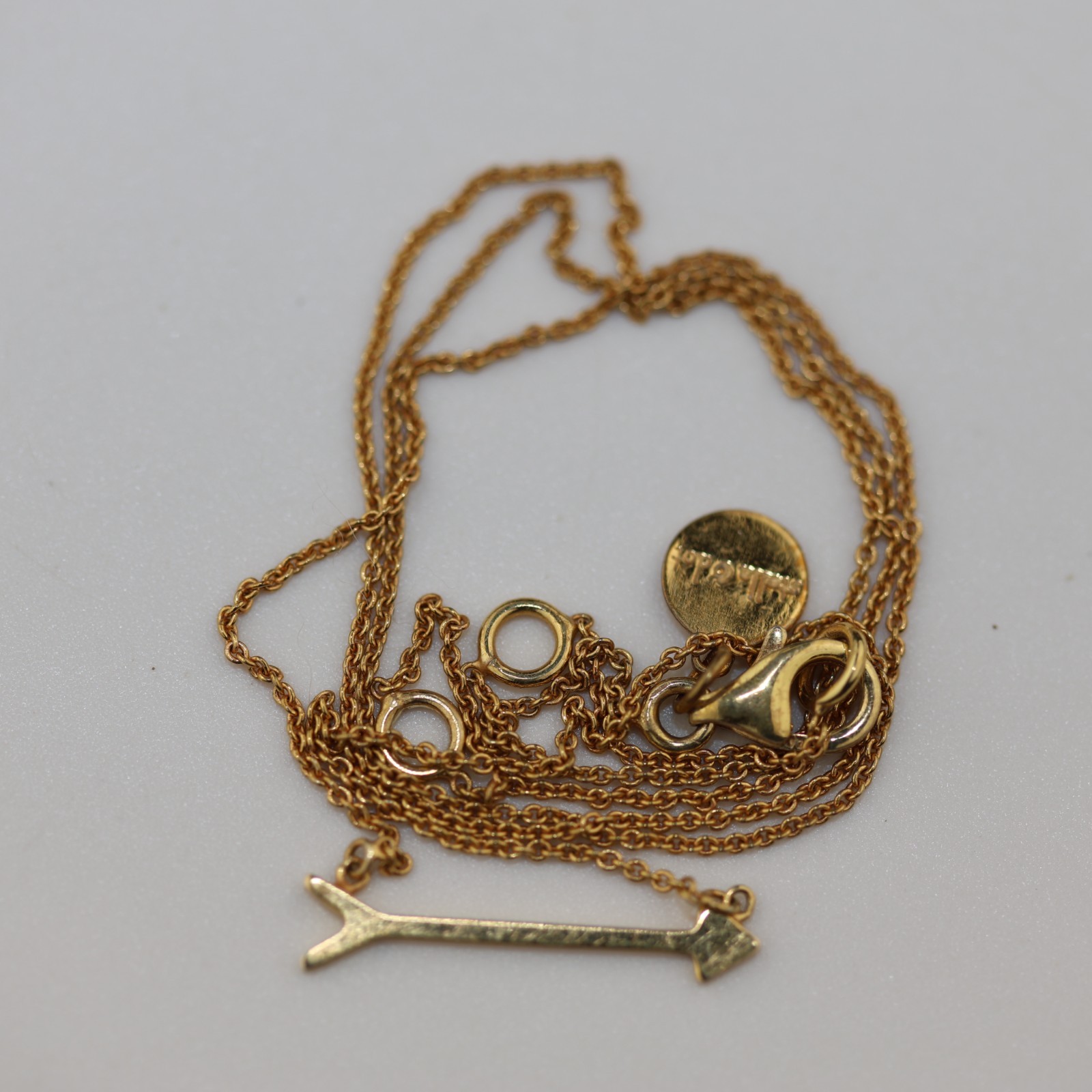 Golden Arrow Pendant Necklace Vermeil Sterling Silver