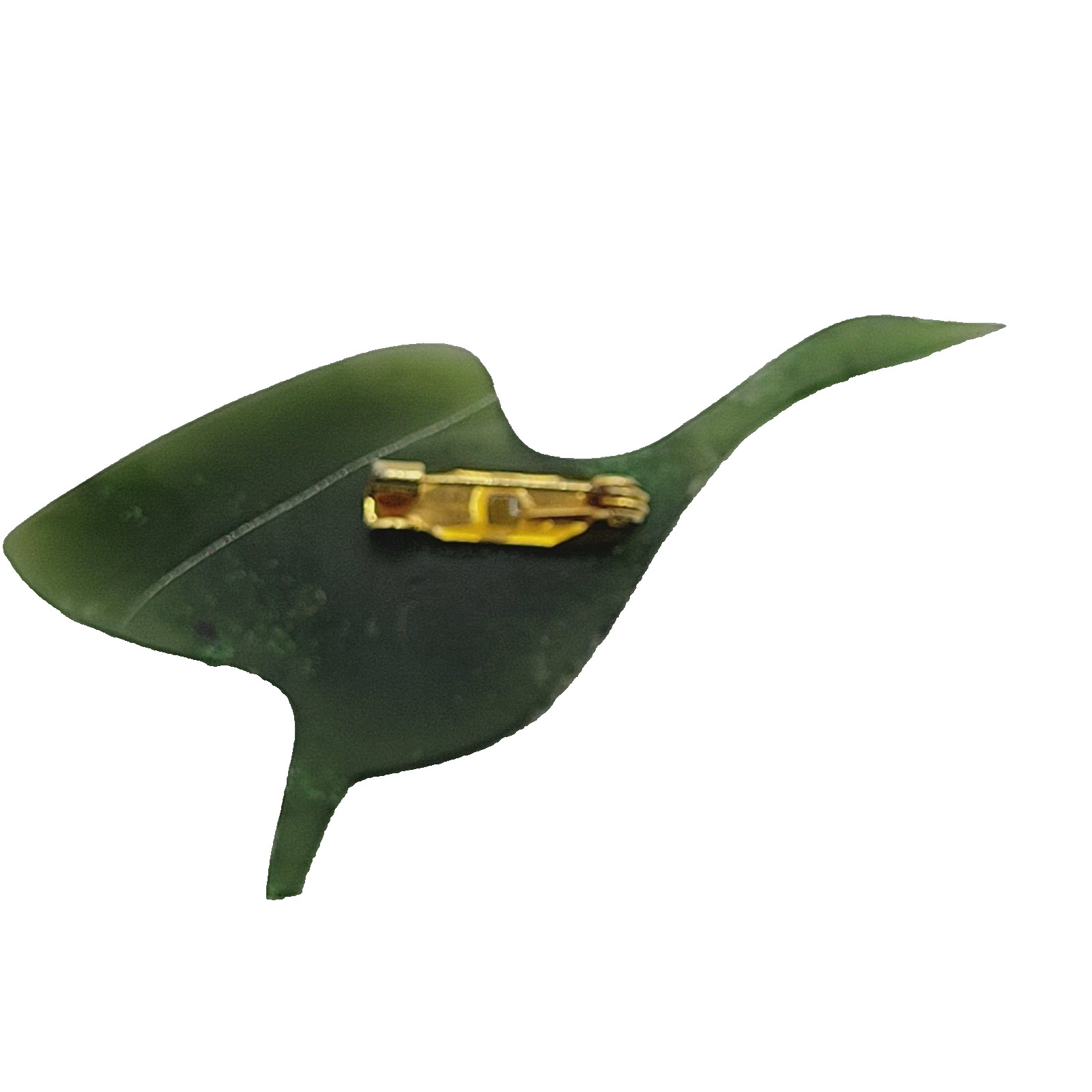 NW Snow Goose Snowgoose Dark Green Jade Brooch Pin Vintage Coldwater Creek 1980s