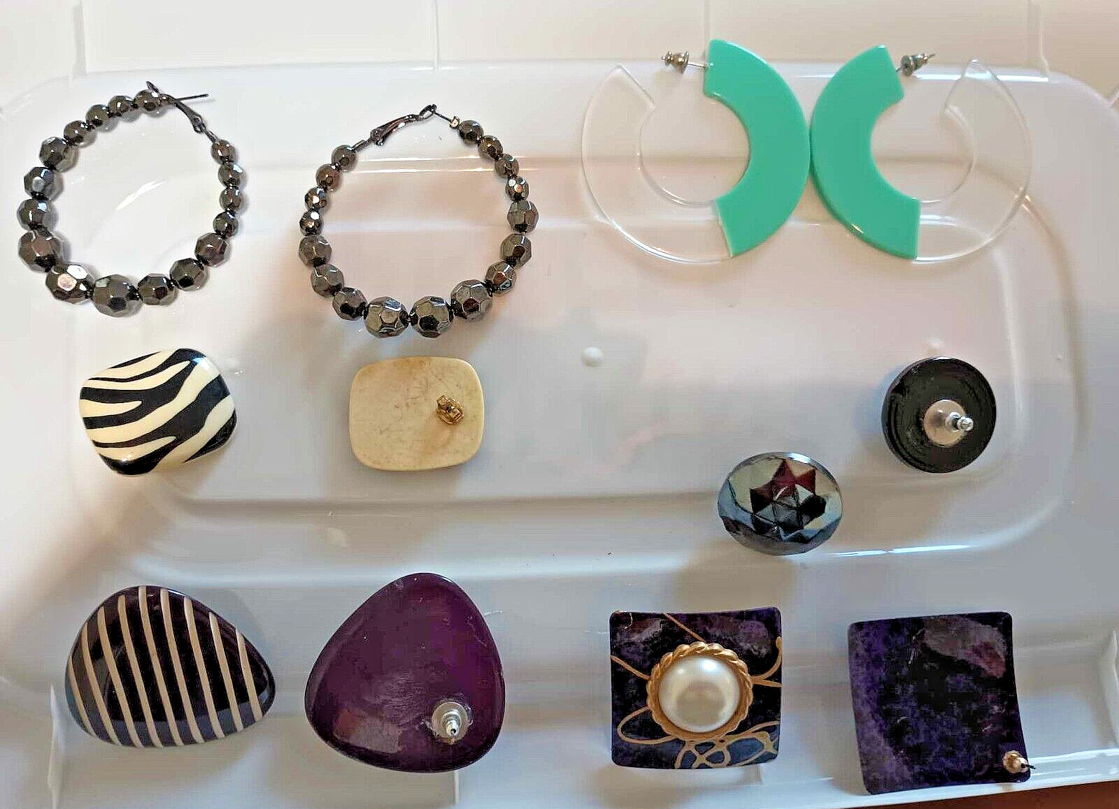 LOT OF 6 STUNNING VINTAGE EARRINGS SUGAR FIX BY BAUBLEBAR,HEMATITE ROUND ROSE