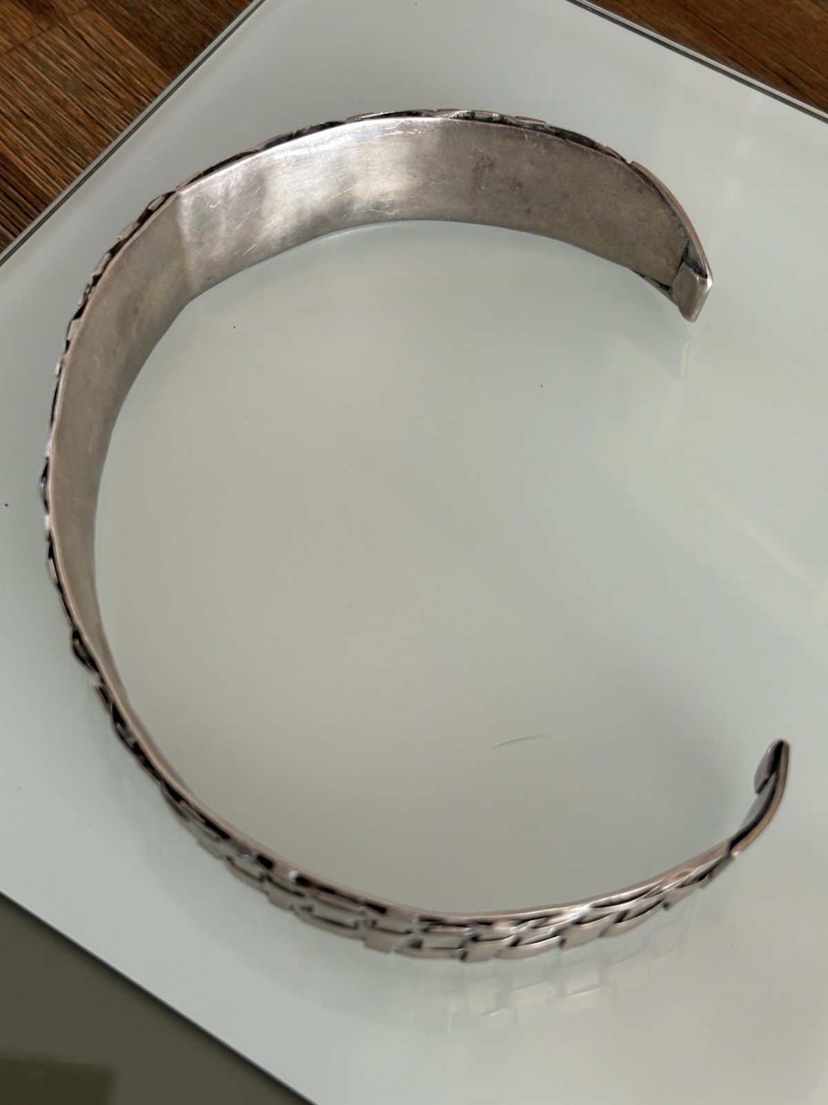 VTG Celia Sebiri Sterling Silver 15″ Necklace Heavy Woven Collar Choker 64 Grams