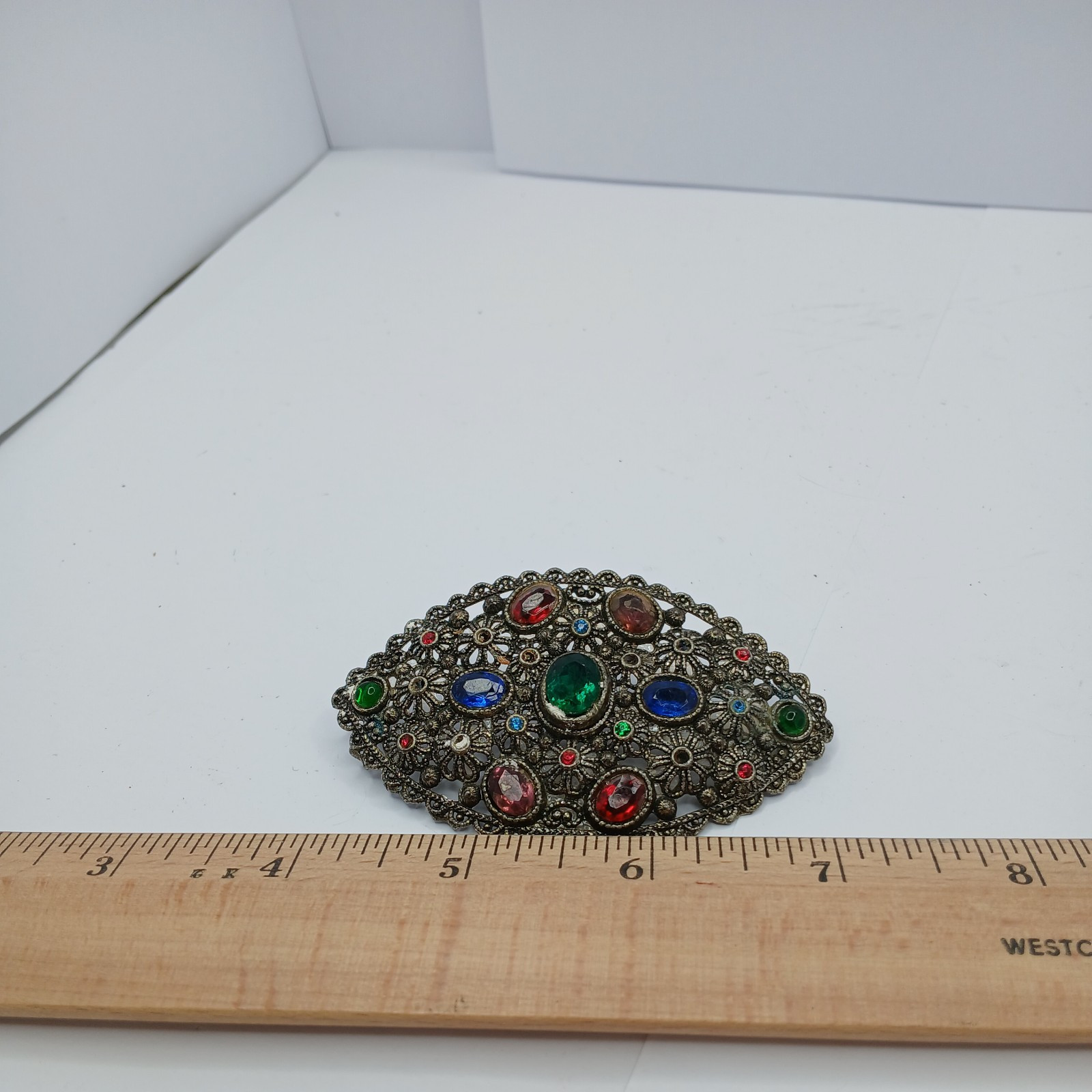 New England Works Brooch Pin Czech Rhinestones
