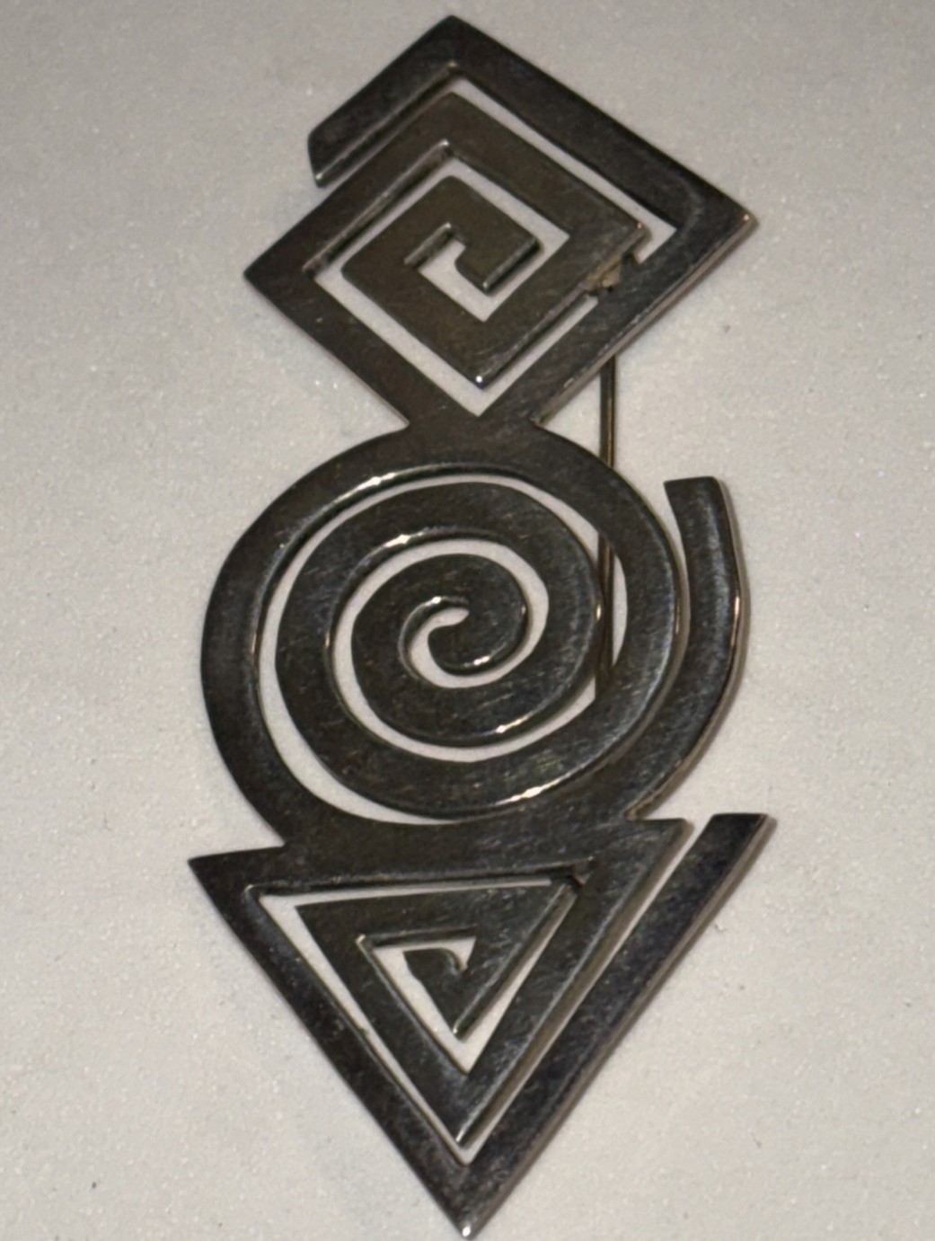 Vintage Dominique Dinouart Mexico 925 Sterling Silver Unique Design Brooch 13g