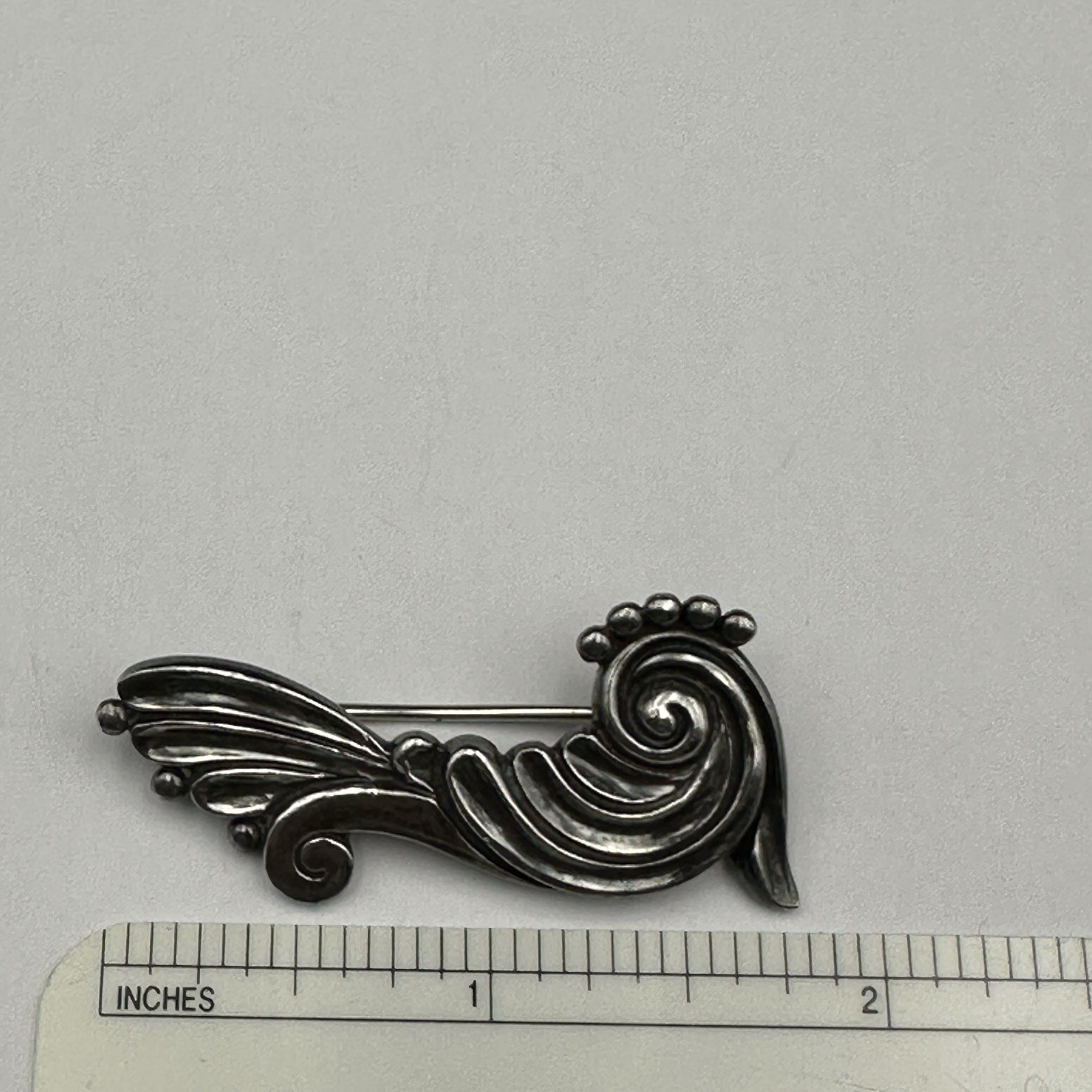 Vintage Margot De Taxco Sterling Brooch Signed #5338 Bird Fish Mermaid