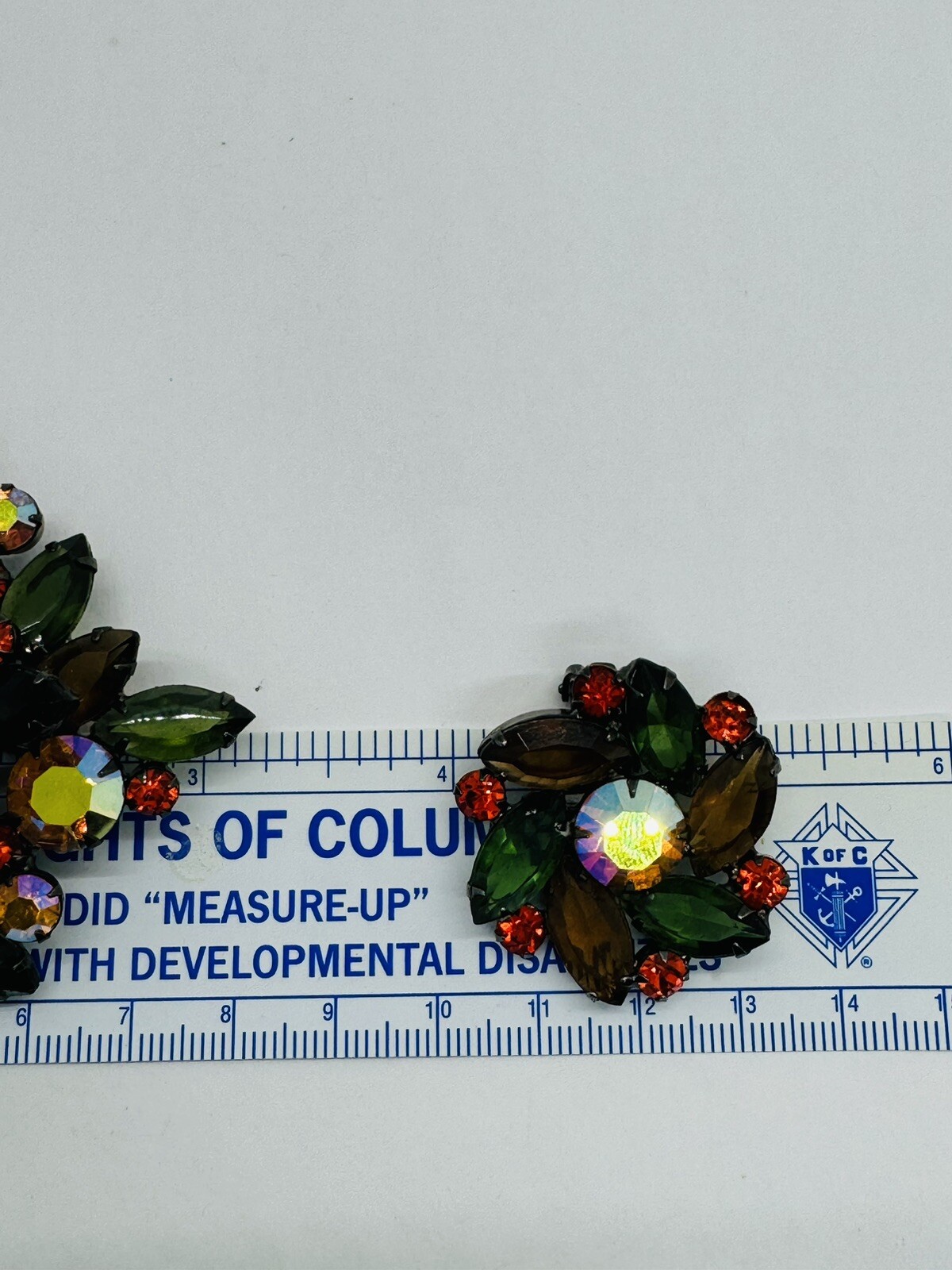 Vintage Juliana Delizza and Elster Brooch and Clip Earrings Set Multicolor