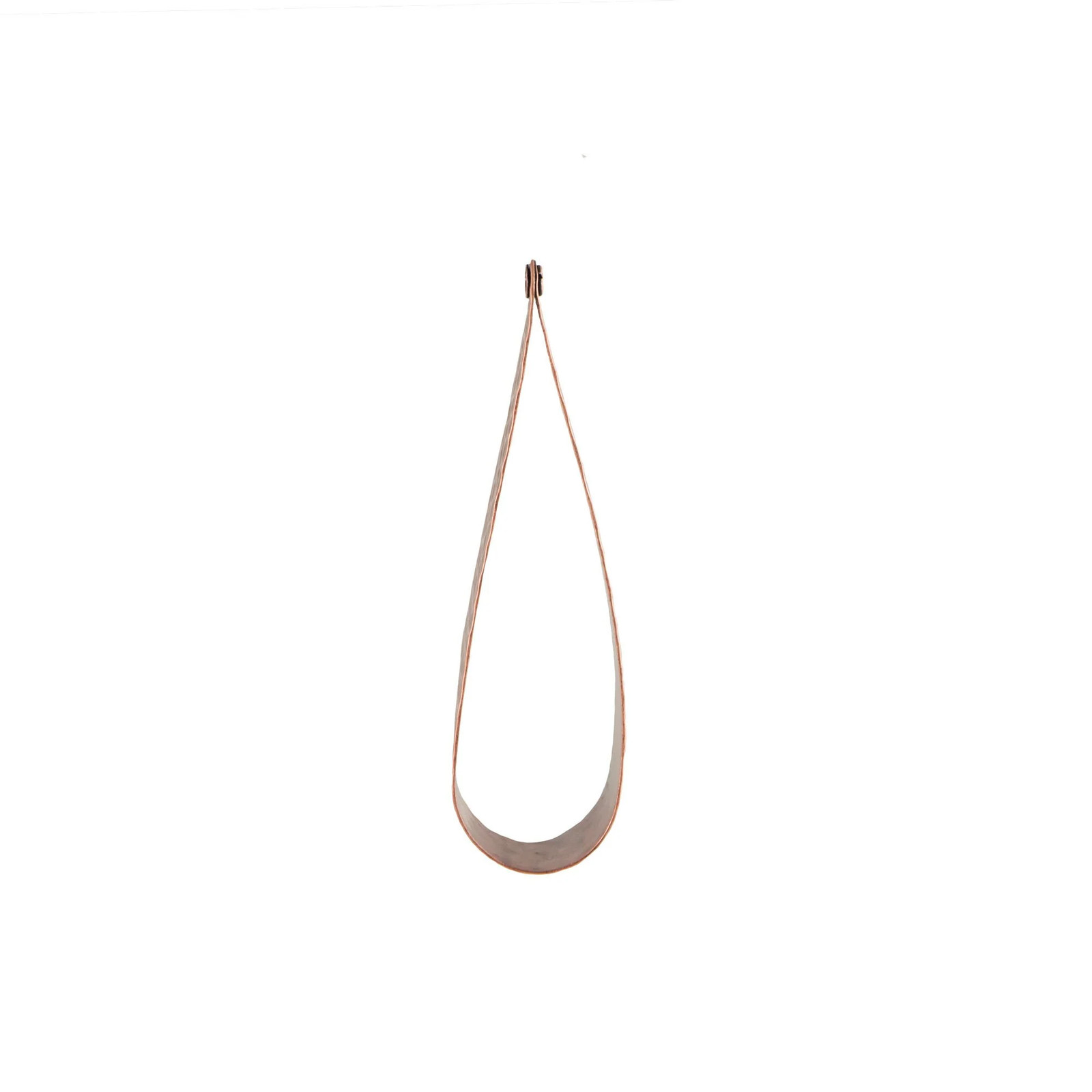 1 Hole Copper Ox Small Hammered 3D Teardrop Hoop Pendant 39x13mm (2)