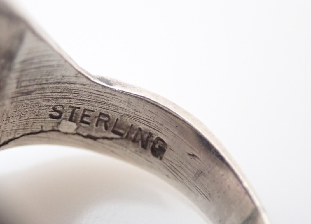 Vintage Arts and Crafts Abstract Modernist Sterling Silver Band Ring Sz 4.25