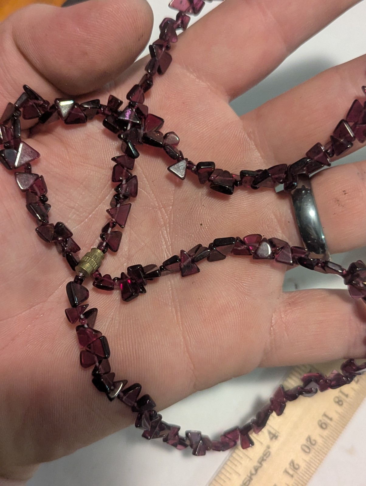 Vintage 22″ Purple Pink Red Rhodolite Garnet Beaded Necklace Strand