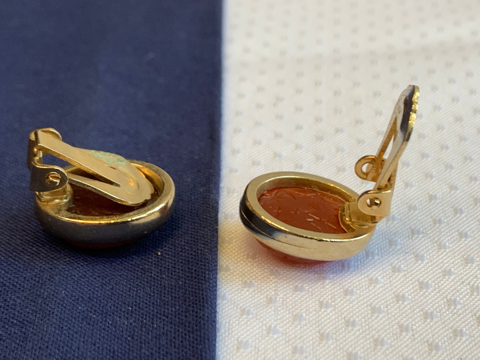 Vtg Clip-On Earring Lot Costume Jewelry Enamel Faux Gemstones / Pearl / Onyx
