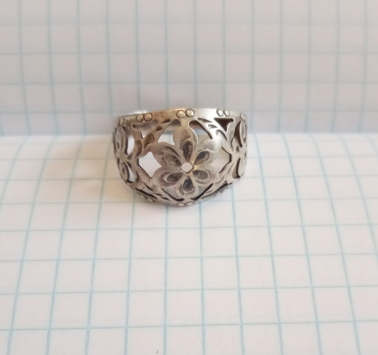 Vintage Ring Sterling Silver 875 test star USSR times Women’s Jewelry size 11