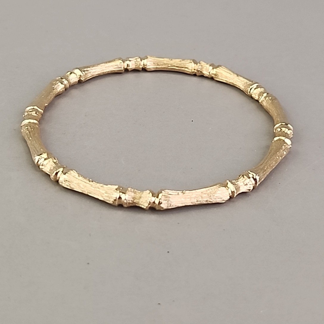 Vintage Napier Bamboo Bangle Bracelet Gold Tone Metal 7.75″