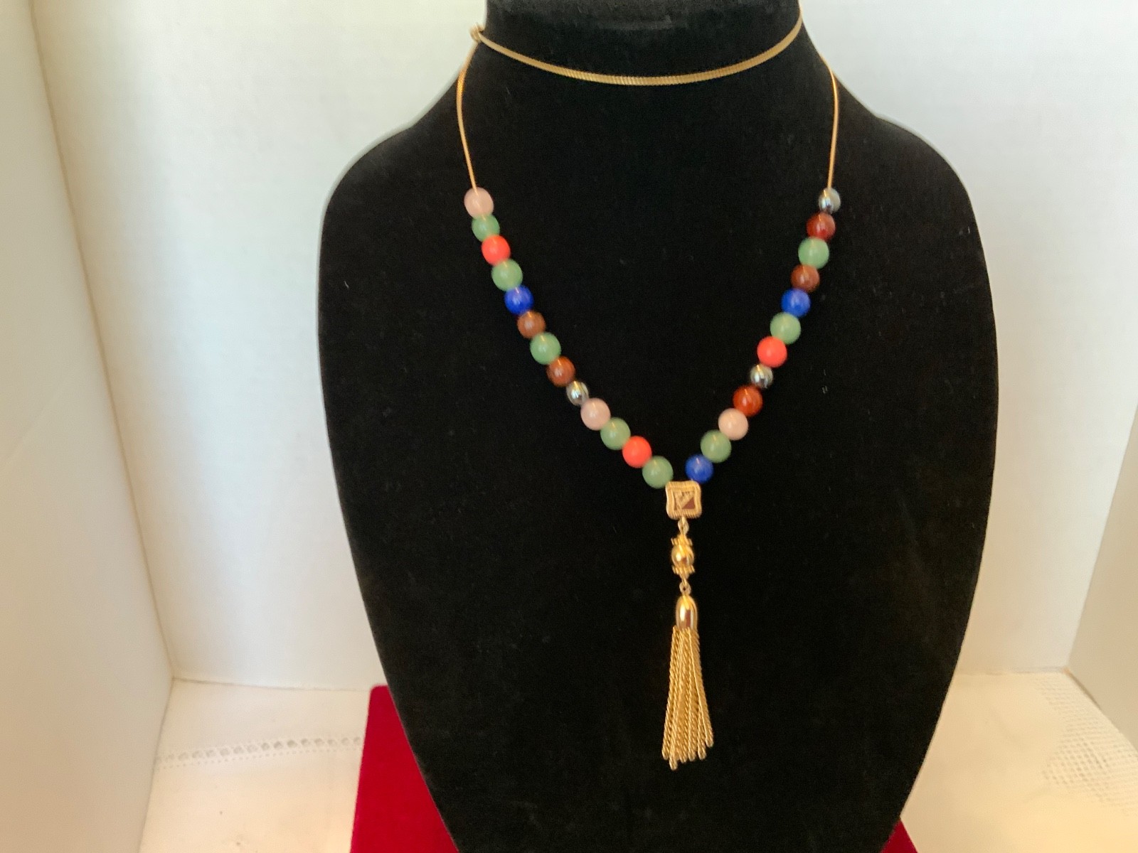 RARE VTG CAMROSE KROSS JBK Jacqueline Kennedy Greek Worry Bead Necklace NIB