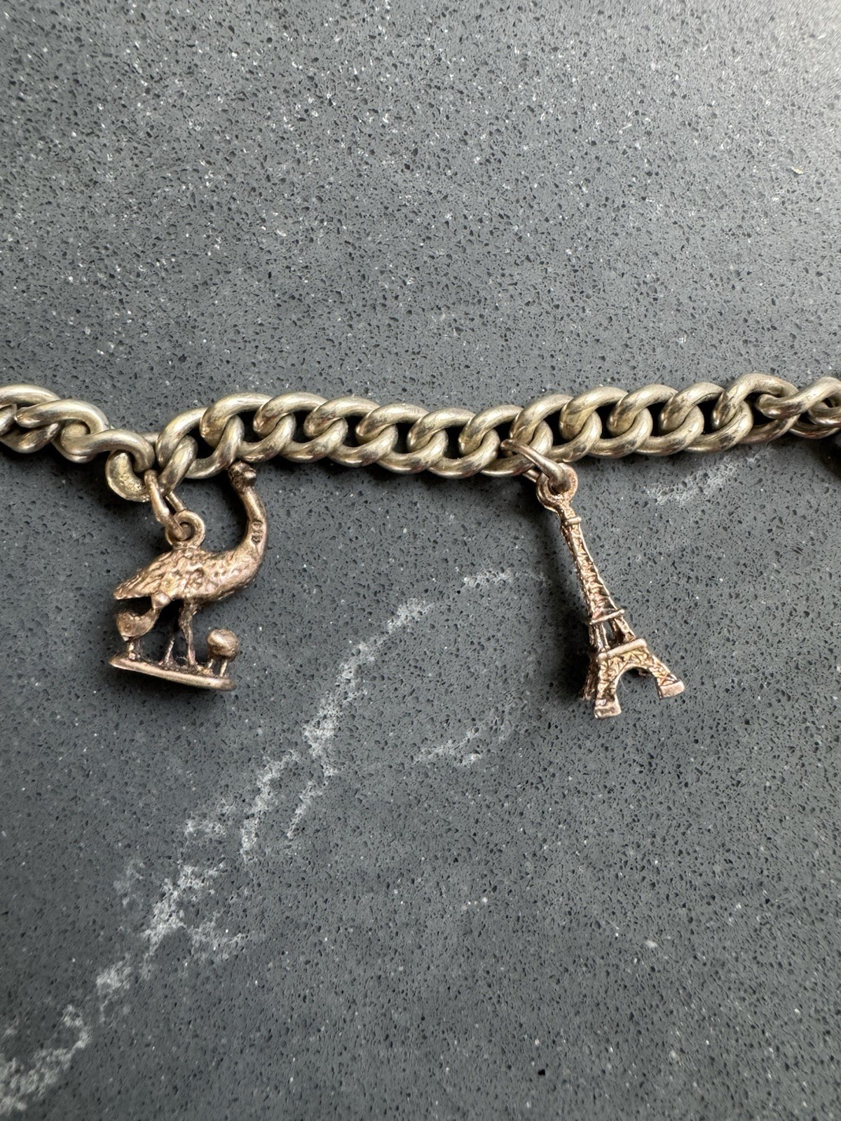 Vintage 4 charm silver bracelet
