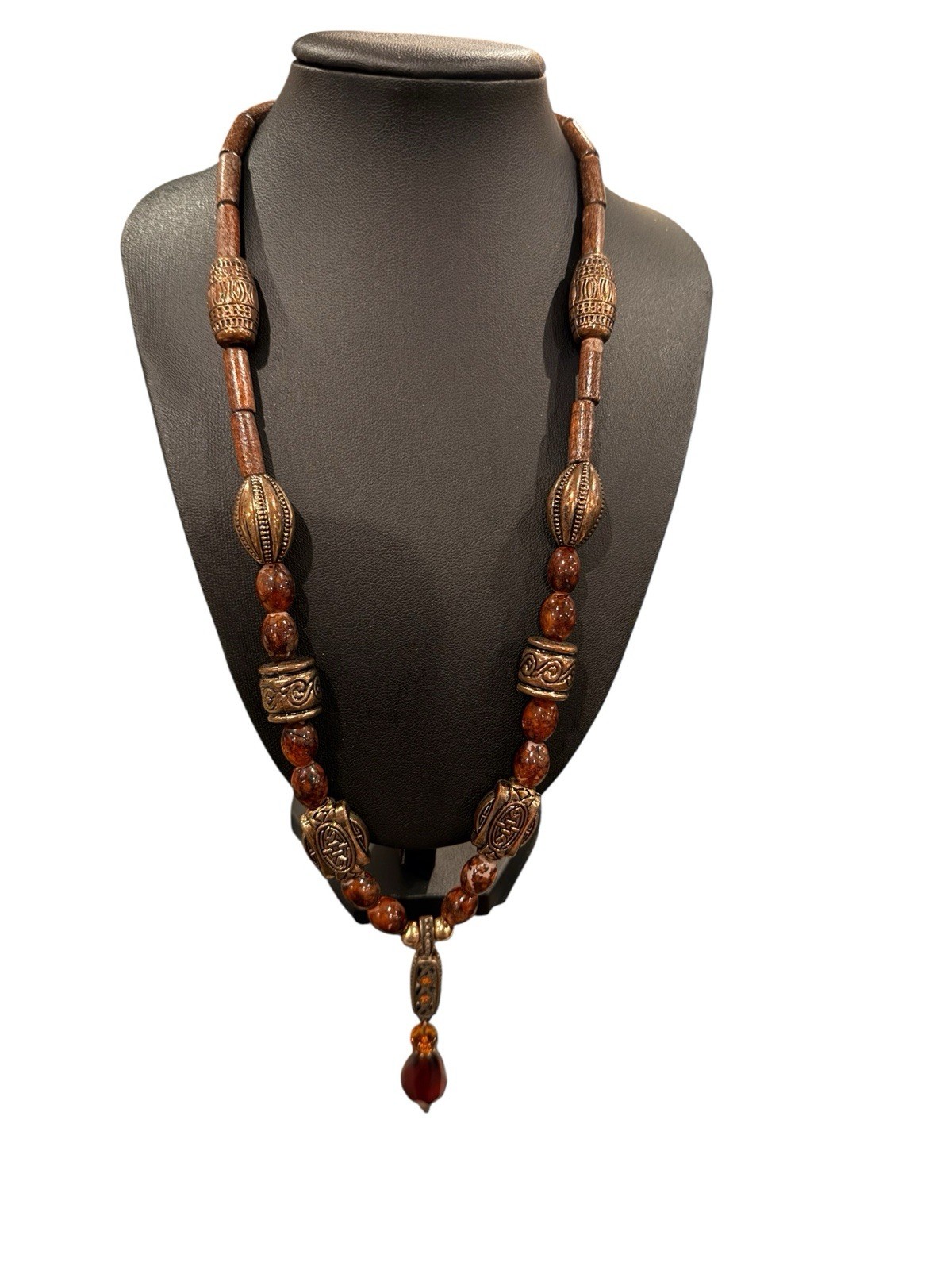 Vintage Amber Bead pendant Necklace from 1930’s to 1950’s
