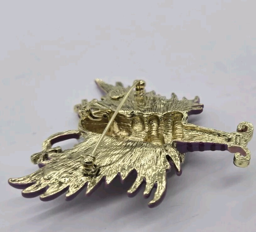 Kirks Folly Felicia Frost Snow Angel Pin Pendant Gold tone Legacy Collection
