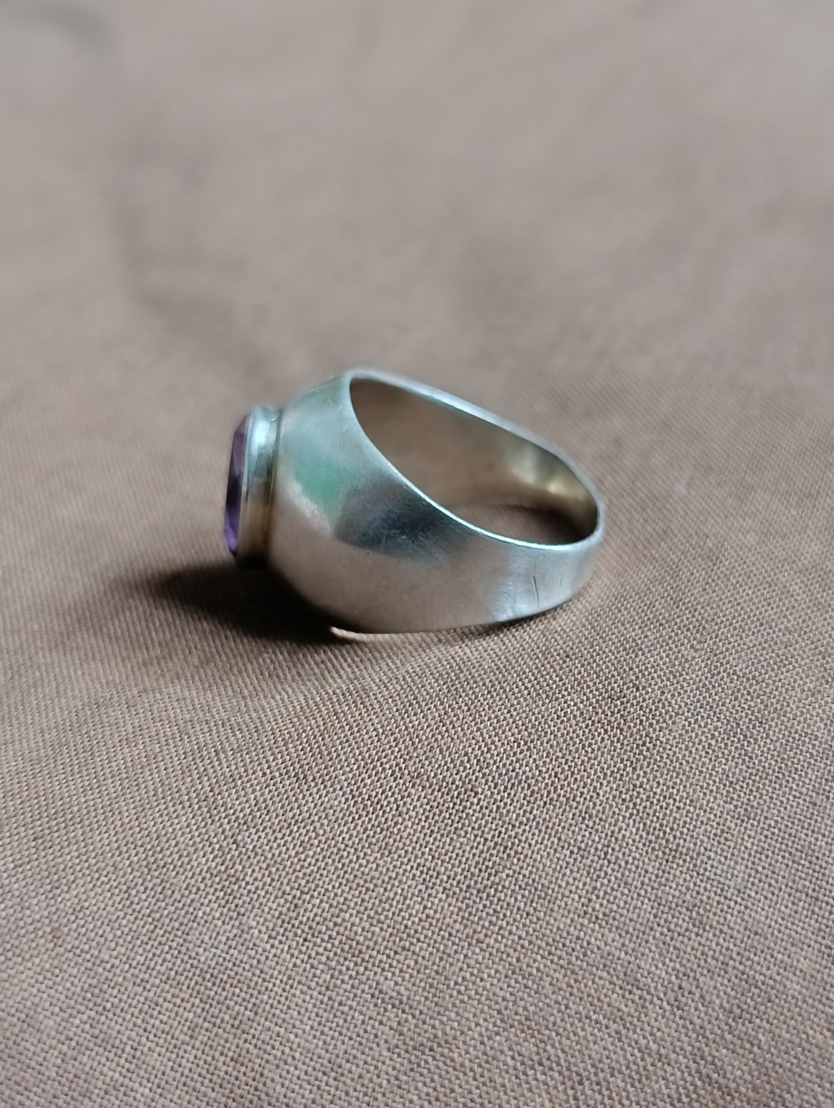 Soviet Silver 875 Ring Size 10.5 Purple Stone 7.19g Vintage USSR – Read Desc