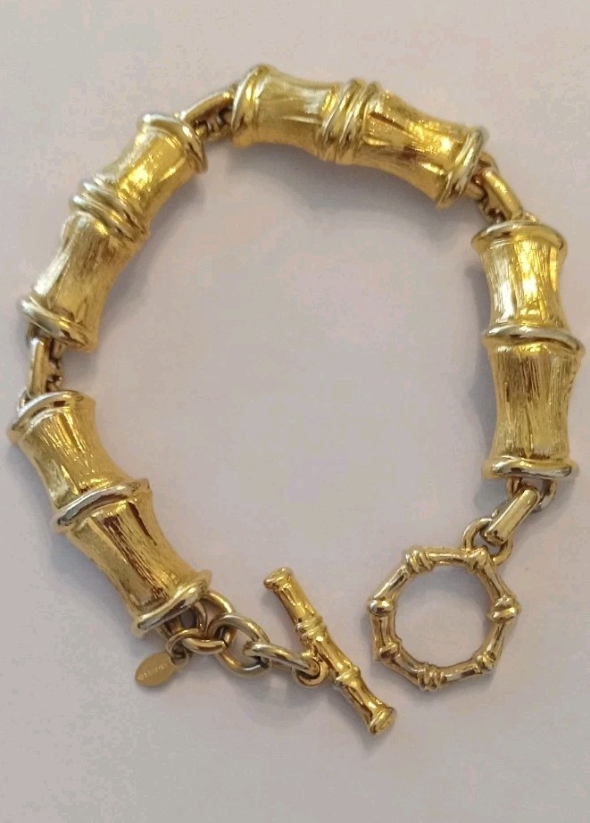 Monet Goldtone Bamboo Link Bracelet