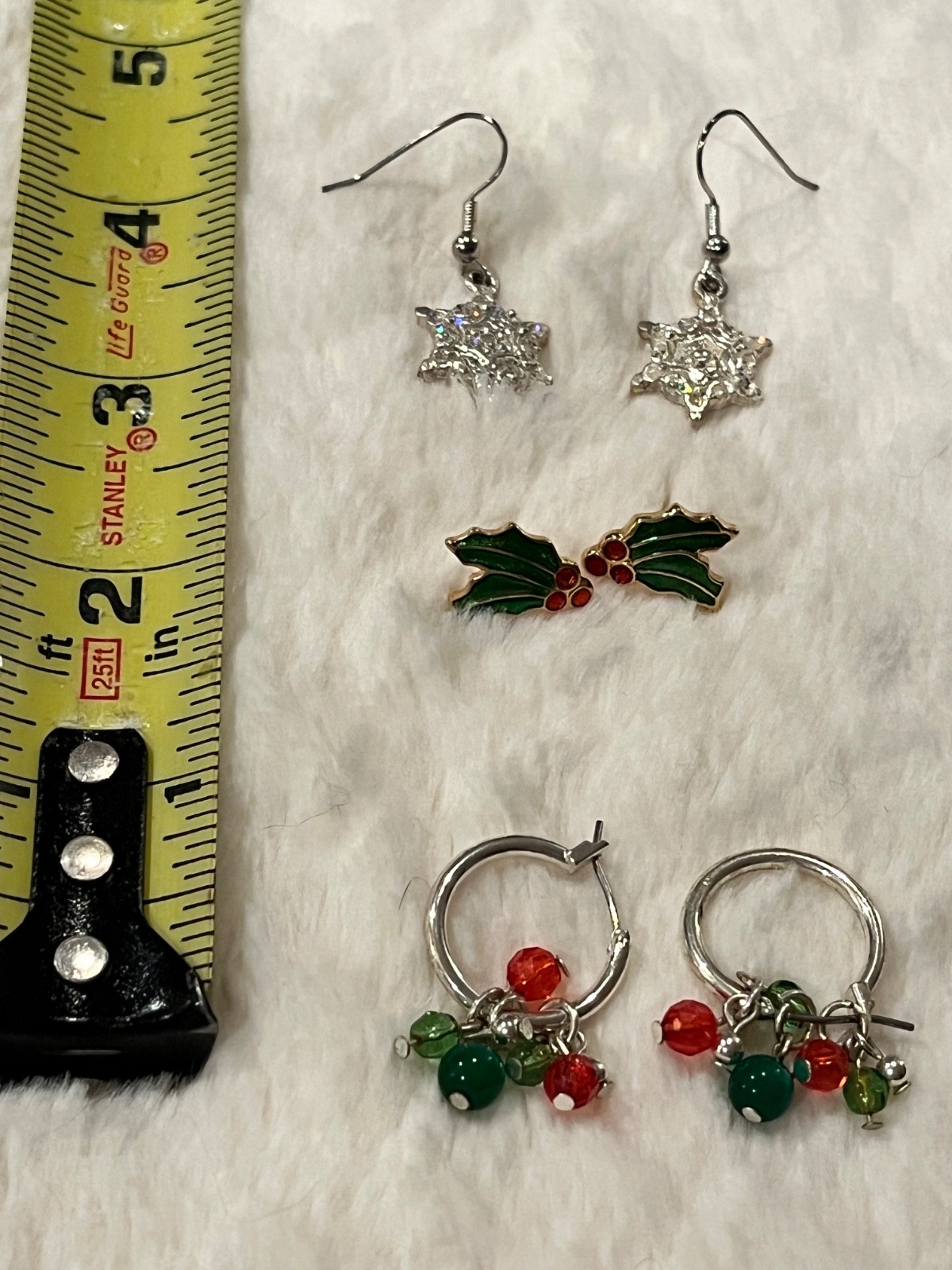 Vintage Christmas Earring Collection – 3 Pairs Pierced