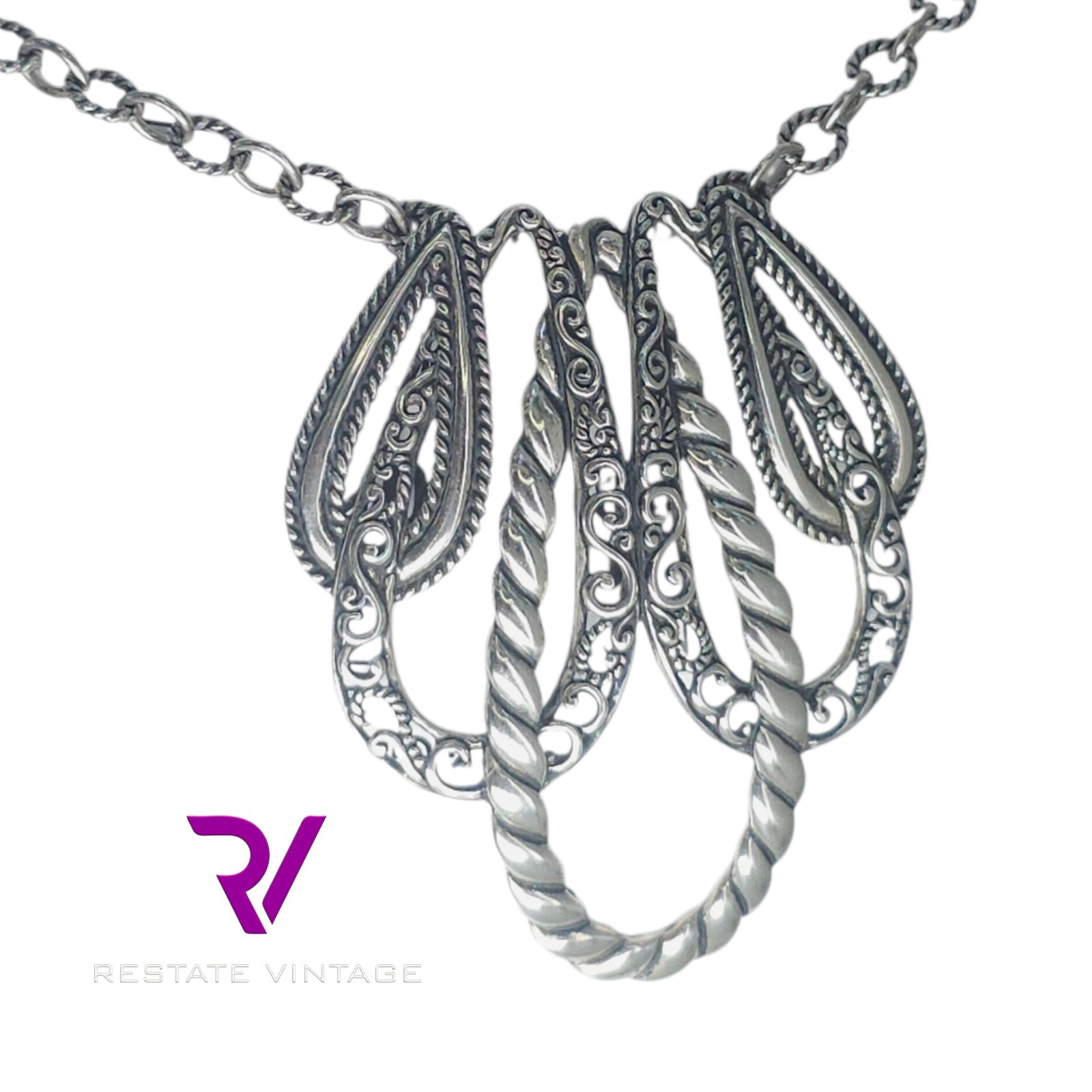 Mint Carolyn Pollack 925 Sterling Silver Lasting Connections Necklace 16″-19″