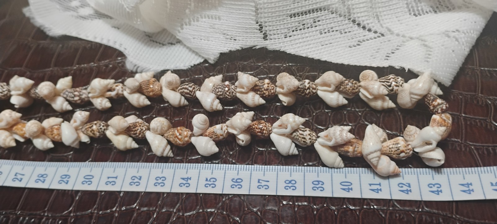 Vintage Boho Natural Small Conch Sea Shell Necklace 36” LONG! Quality Handmade