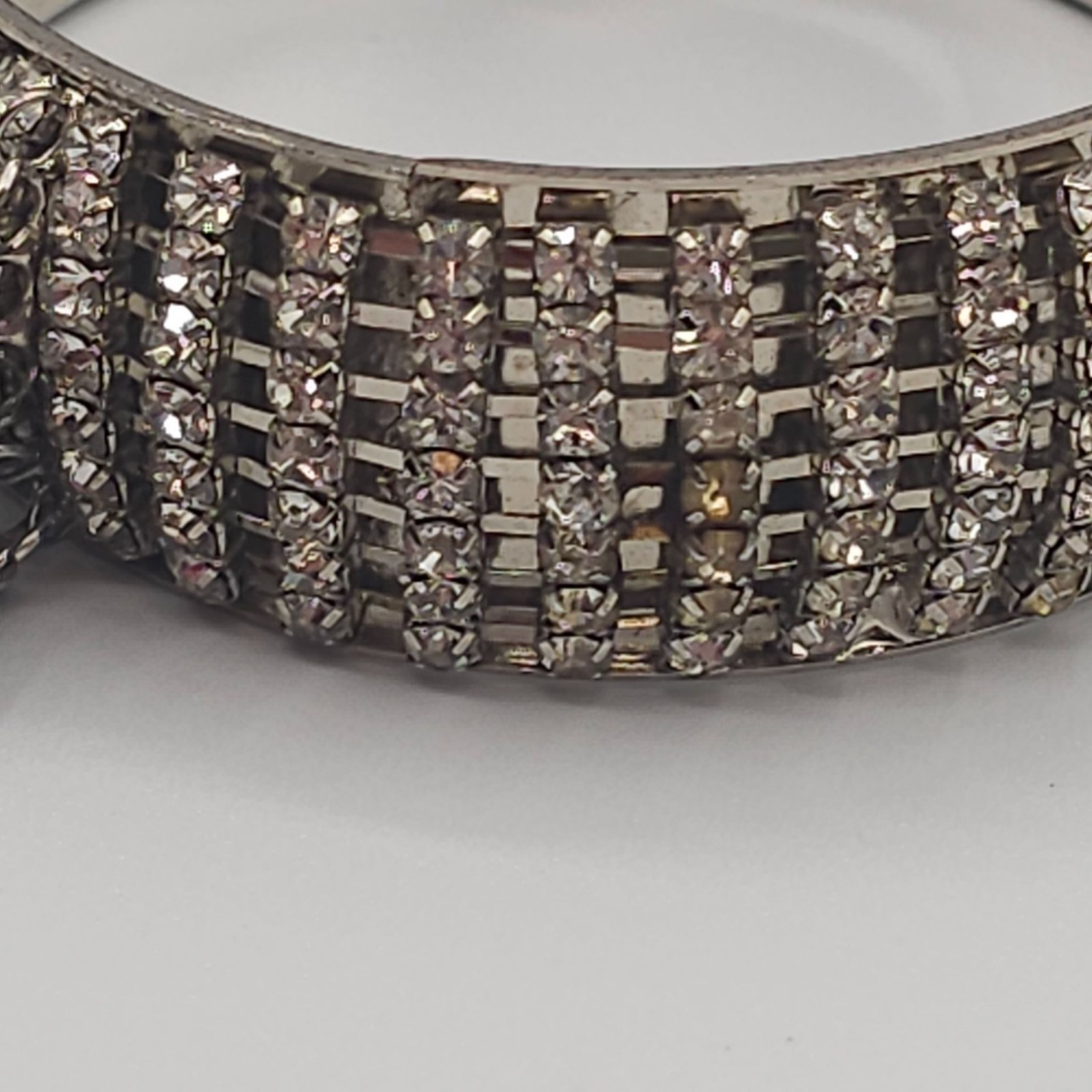 Rhinestone Tassel Chunky Statement Bangle Bracelet Glam Wedding Bridal