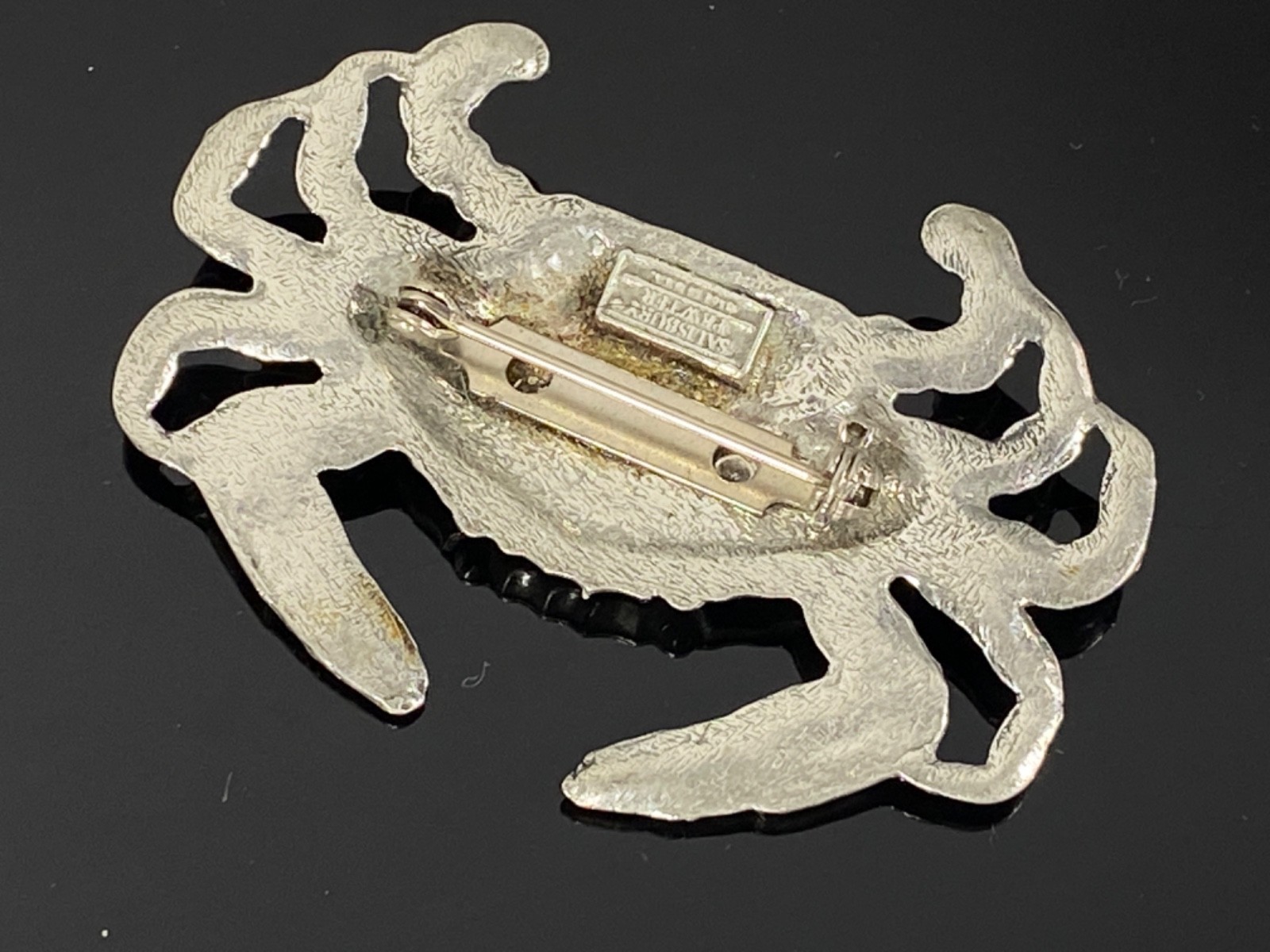 SALISBURY PEWTER CRAB Pin Brooch Made in USA Vintage