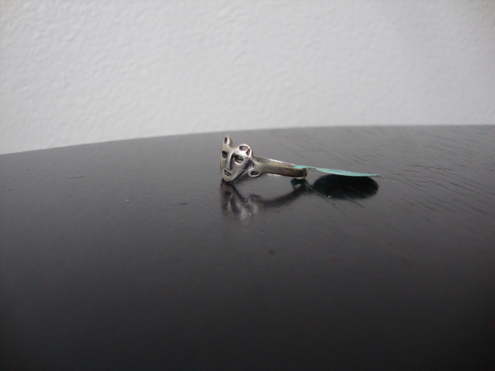 VINTAGE 1980s OPENWORK 3D GREEK DRAMA MASK RING STERLING SILVER STAMP 925 SZ 8
