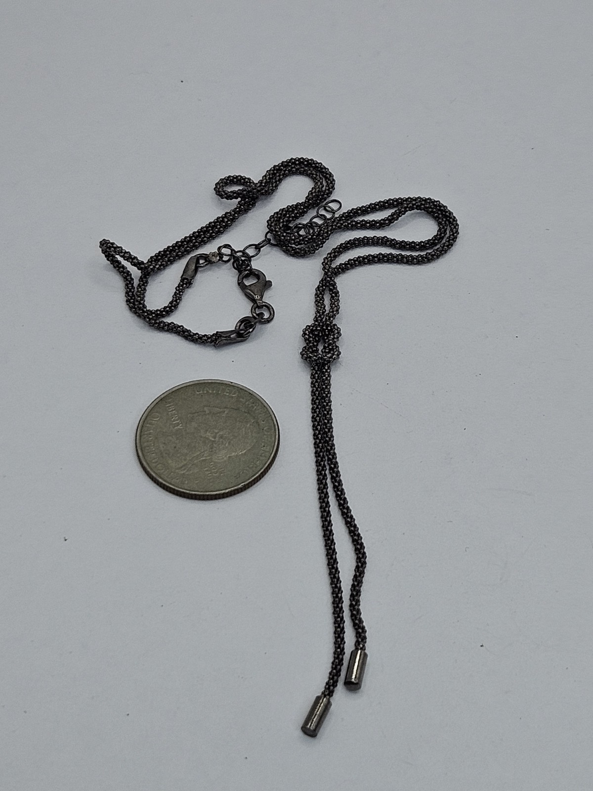 Vintage Sterling Silver Knotted Rope Chain Necklace